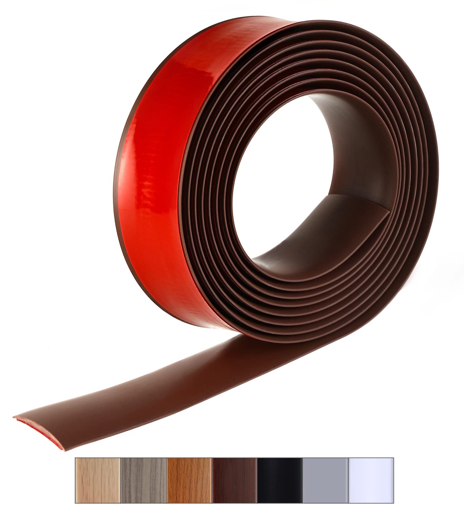BNELL Self-Adhesive Floor Transition Strip - 3.28FT x 1.57in Coffee Laminate & Vinyl Floor Cover - Gap Cover for Joining Different Flooring Types - Perfect for Home, Office, and Commercial Spaces