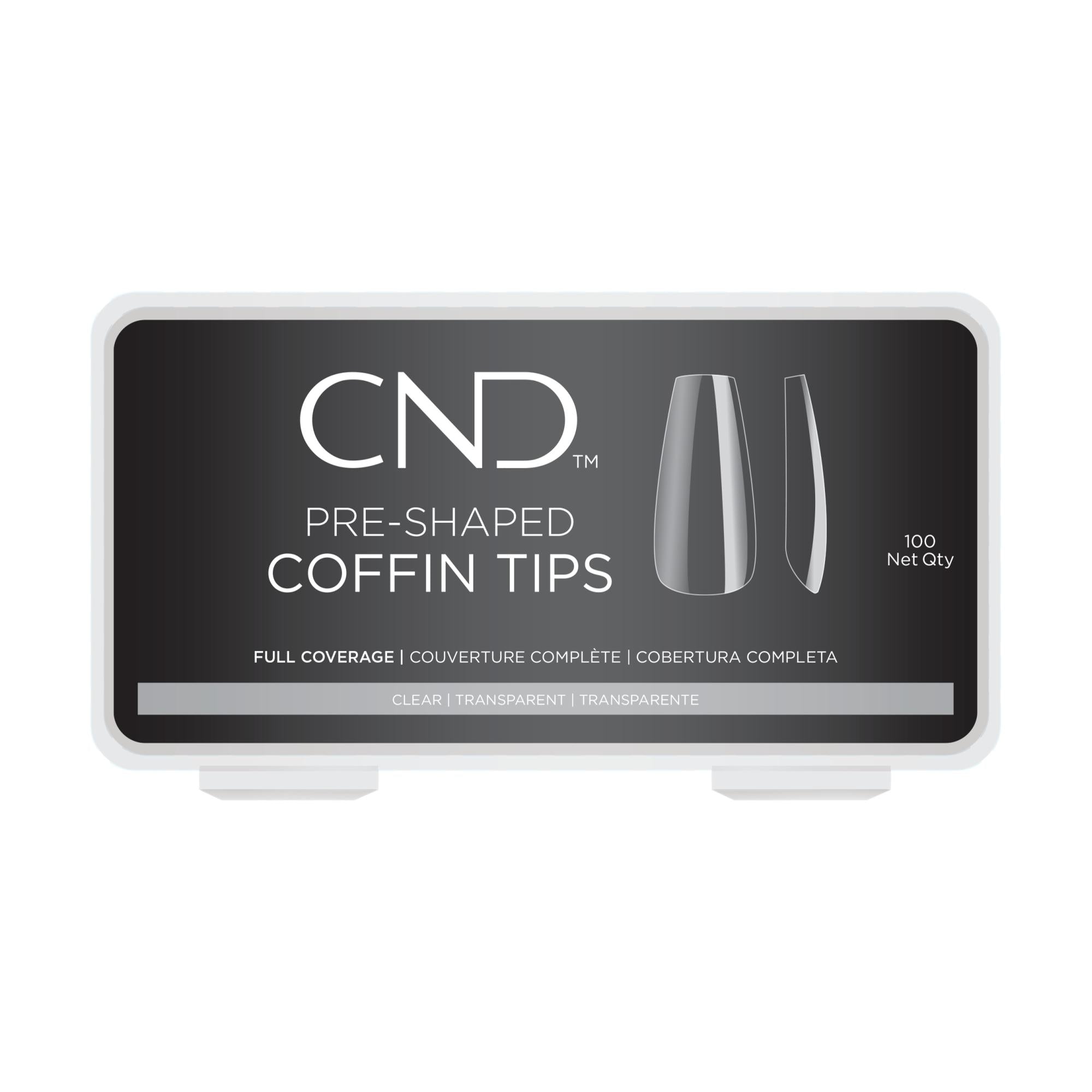 CND Enhancements Pre-Shaped Coffin Nail Tips - Professional Acrylic Nail Extensions for Salon & DIY Manicure at Home