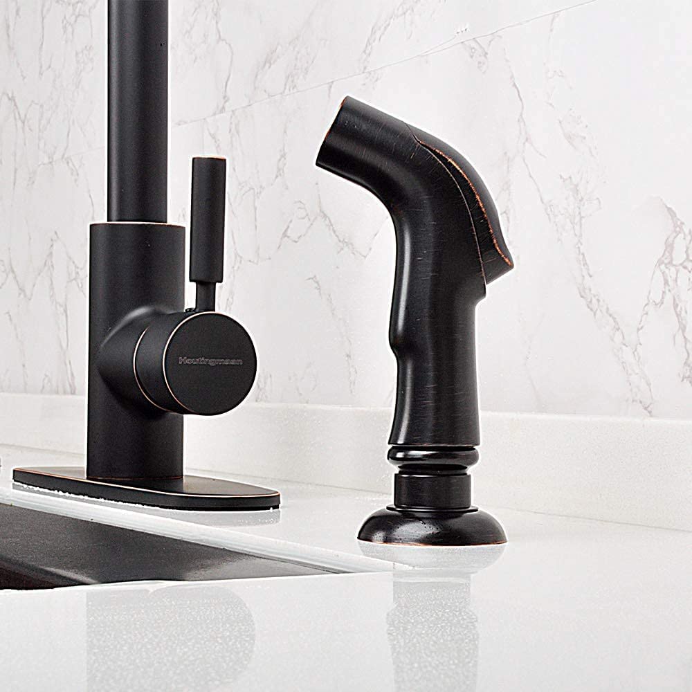 Houtingmaan Kitchen Sink Sprayer Replacement - Oil Rubbed Bronze Side Sprayer Head with Hose and Holder | Durable Sink Sprayer for Easy Dishwashing & Cleaning | Perfect for Home Kitchen, RV, and Outdoor Use