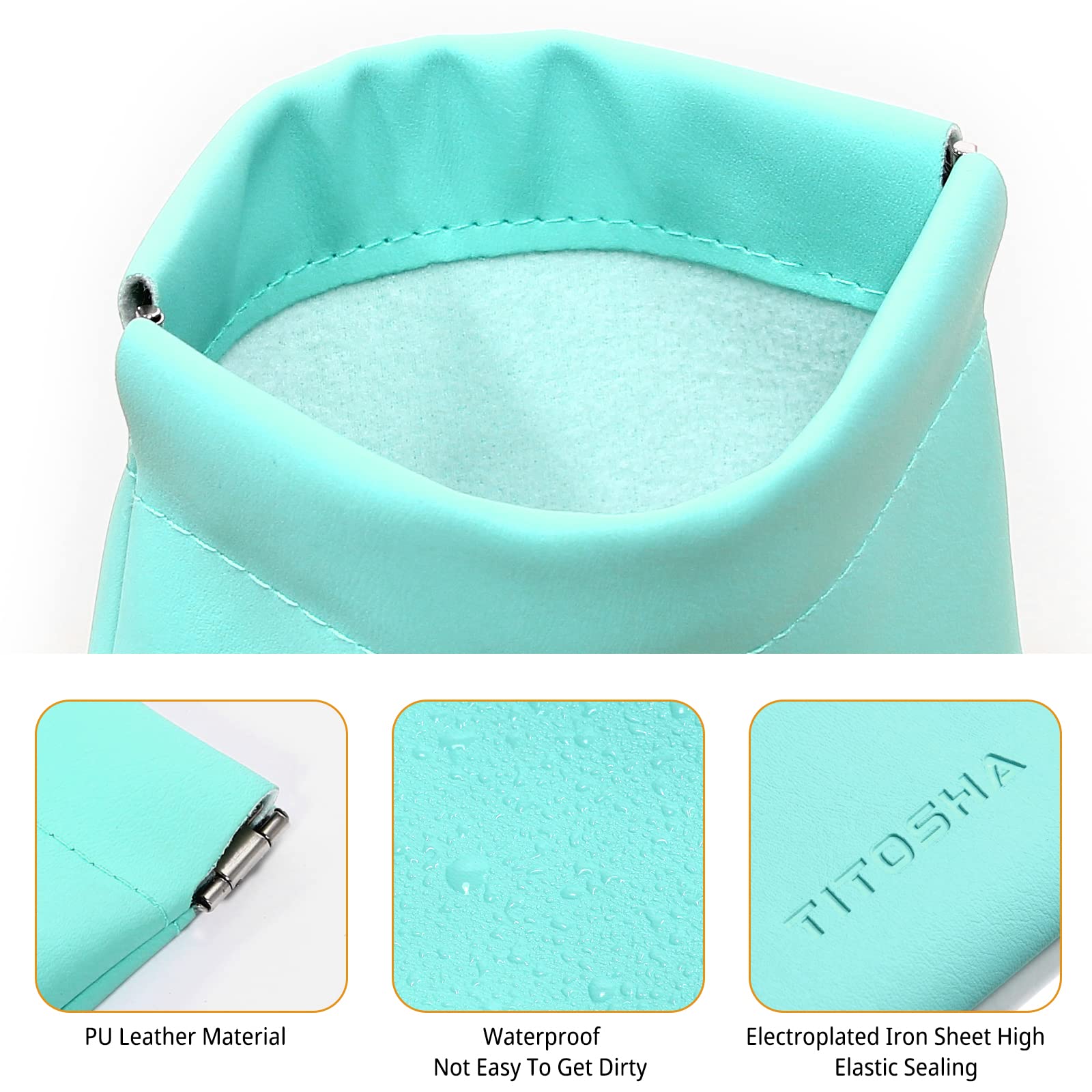 Titosha Portable Squeeze Top Cosmetic Bag for Women - Self Closing Lambskin Makeup Pouch, Mini Storage Organizer for Lipstick, Jewelry & Coins (Khaki) | Perfect for Travel, Gym & Everyday Essentials