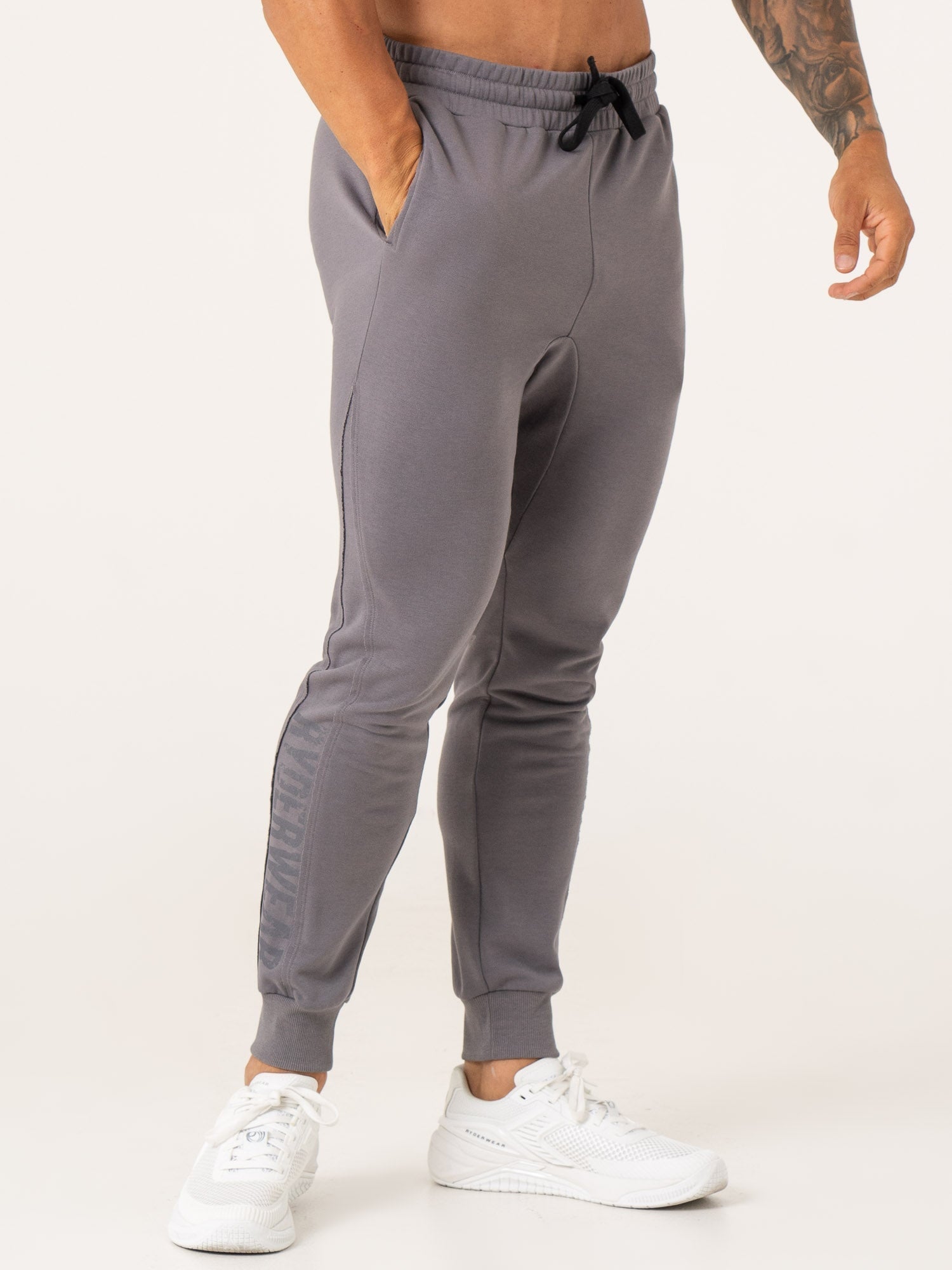 Force Track Pants for Men - Charcoal Gray Athletic Joggers with Stretch Waistband | Gym Workout, Running, Casual Lounge Wear