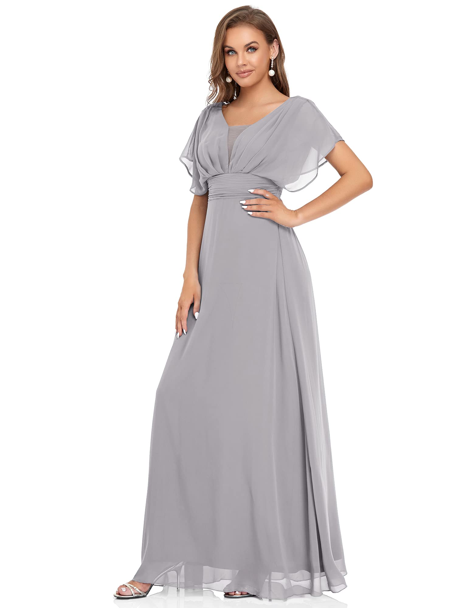 Ever-Pretty Women's Elegant V-Neck Formal Evening Gown 7851 - A-Line Floor Length Prom Dress for Homecoming, Wedding Guest & Black Tie Events