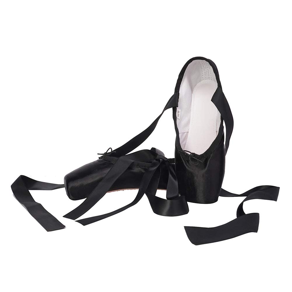 Professional Ballet Pointe Shoes for Women & Girls - HIPPOSEUS Dance Slippers with Ribbon for Ballet Class, Performance & Practice
