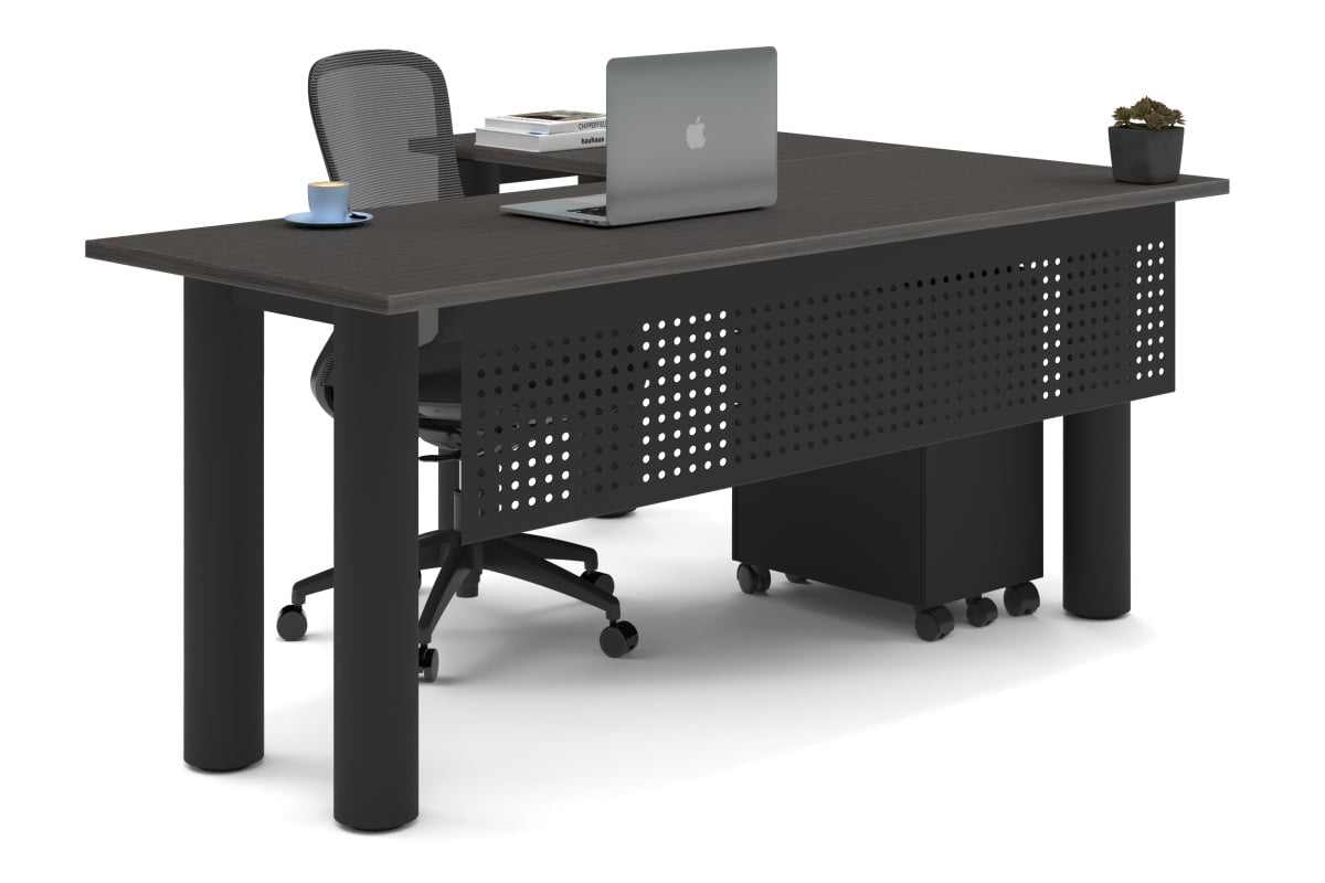 L-Shaped Corner Office Desk with Quadro Cylinder Legs - 1800L x 1700W Dimensions - Perfect for Home Office, Gaming Setup & Workspace Organization