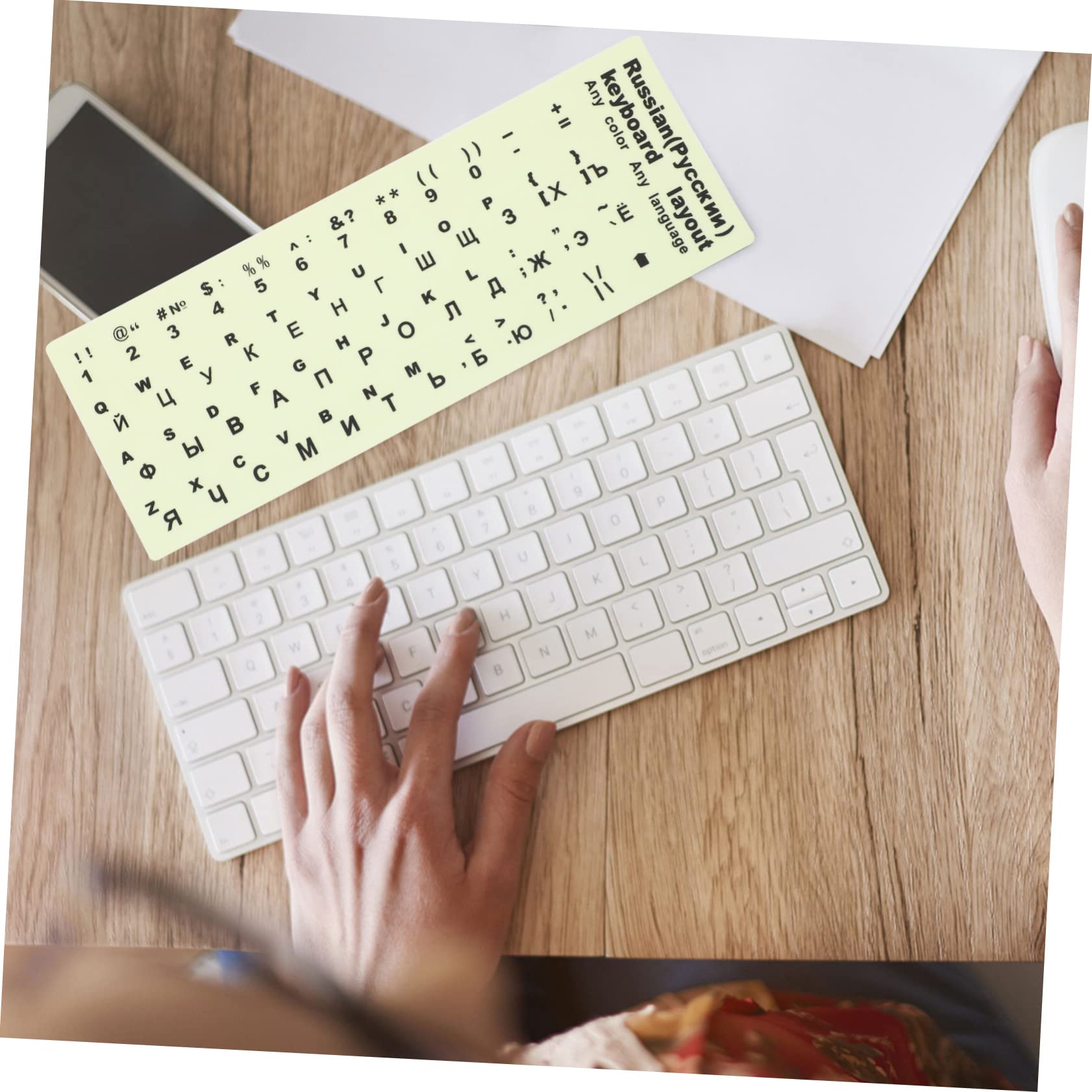 Glow in the Dark Keyboard Stickers - LED Cover Letters for Laptop & Computer Keycaps | Non-Slip Glow Stickers for Night Typing, Gaming & Low Light Workspaces
