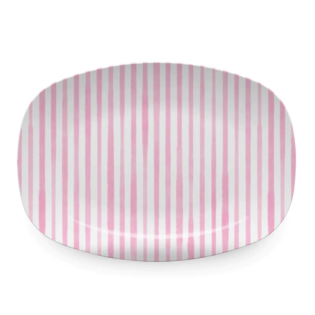 Elegant Pink Striped Serving Platter - Perfect for Dinner Parties, Weddings & Home Decor | Stylish & Durable Ceramic Dish