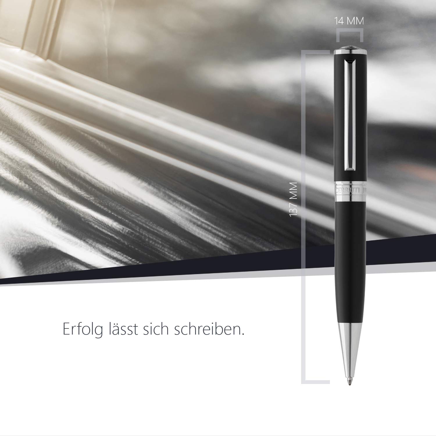 Cerruti 1881 Luxury Ballpoint Pen - MOTLEY Collection | Premium Writing Instrument with Smooth Blue Ink | Elegant Gift Box (Black) | Perfect for Office, Business Meetings & Executive Gifts