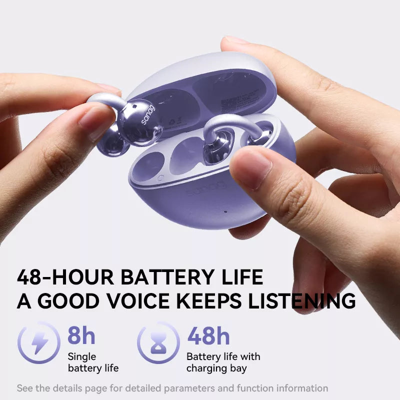 Sanag S7S Ear Clip Wireless Bluetooth Headphones - Open Ear Air Conduction Sport Headset for Running, Cycling, Gym & Outdoor Activities