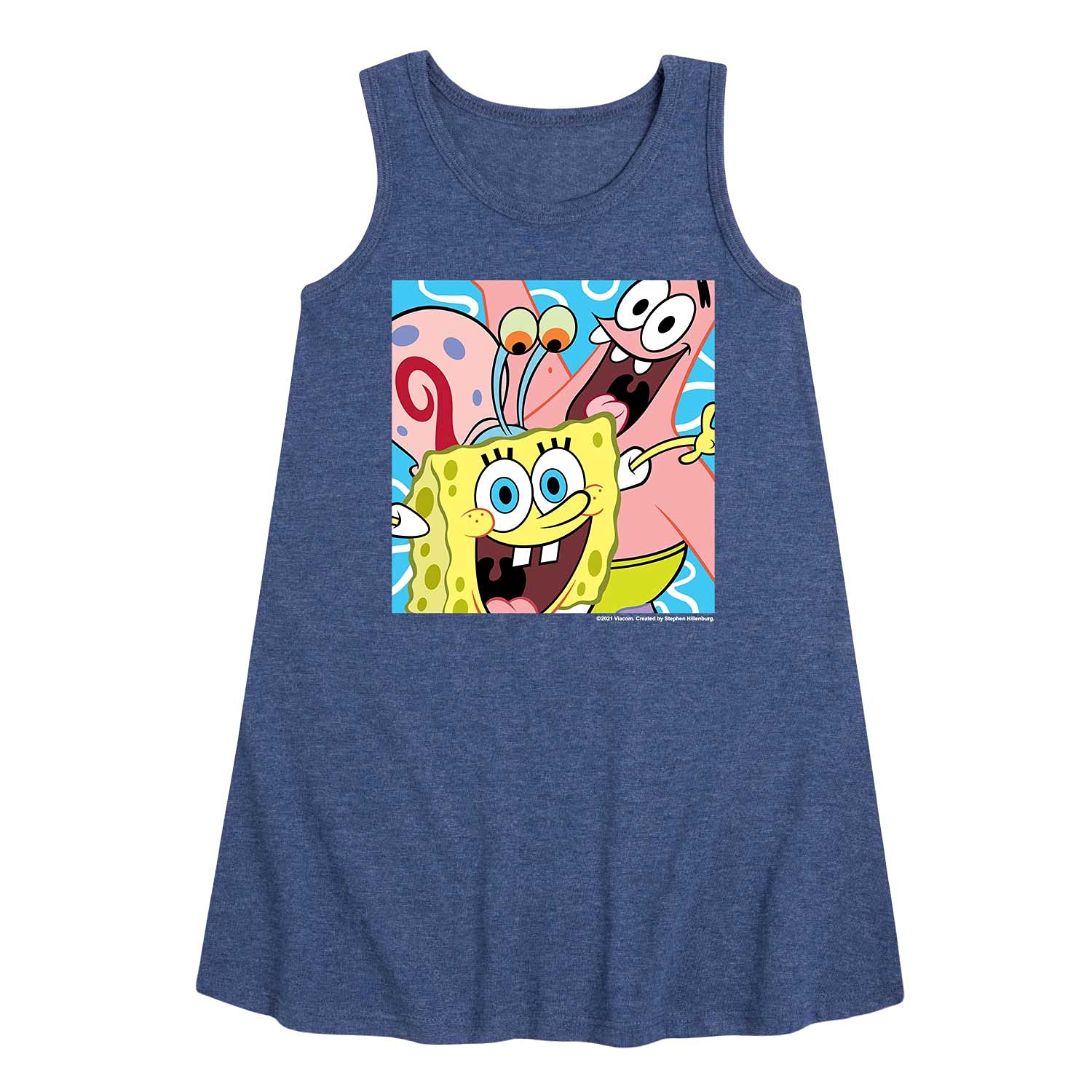 Spongebob Squarepants Patrick Gary Girls A-Line Dress | Cartoon Character Outfit for Kids | Perfect for Birthday Parties, Cosplay & Casual Wear