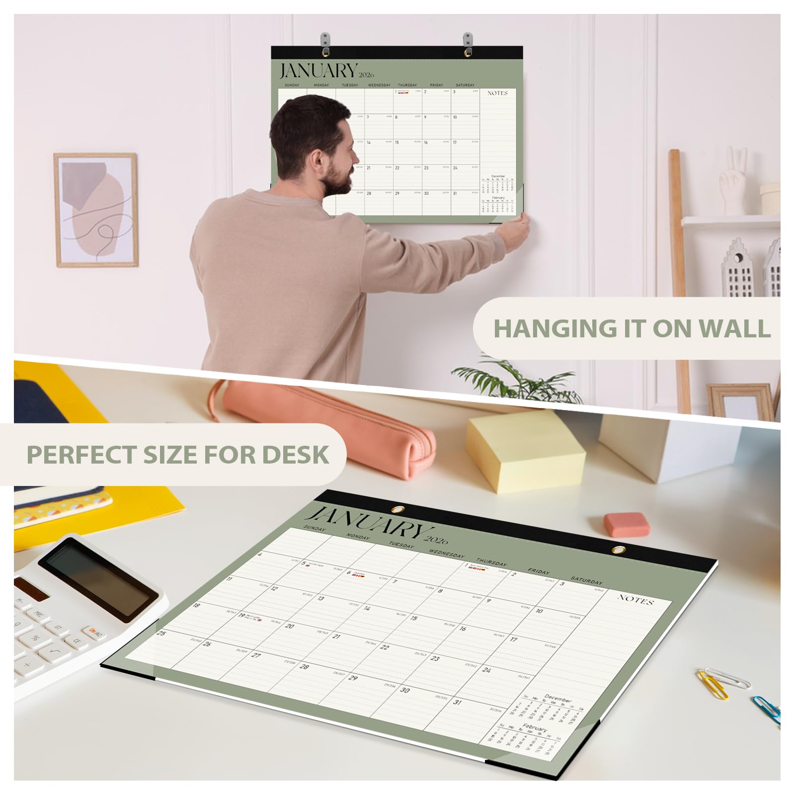 2025-2026 21-Month Large Desk Calendar Planner (April 2025-December 2026) - 17