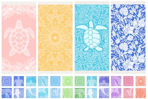 4 Pack Pink Turtle Yellow Mandala