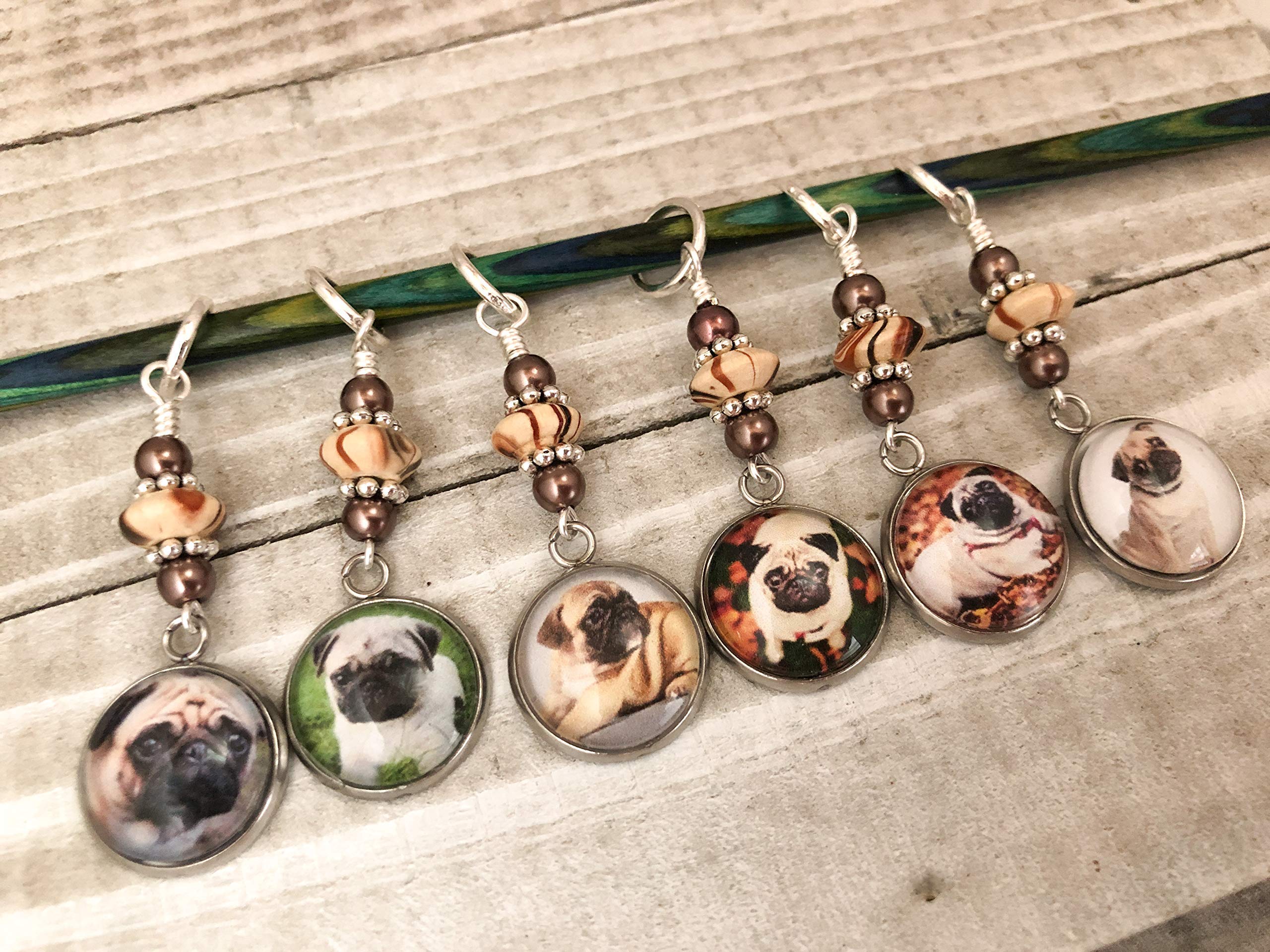 Pug Stitch Markers for Knitting & Crochet - Cute Dog-Themed Knitting Accessories - Perfect Gift for Knitters - Great for DIY Projects & Handmade Gifts