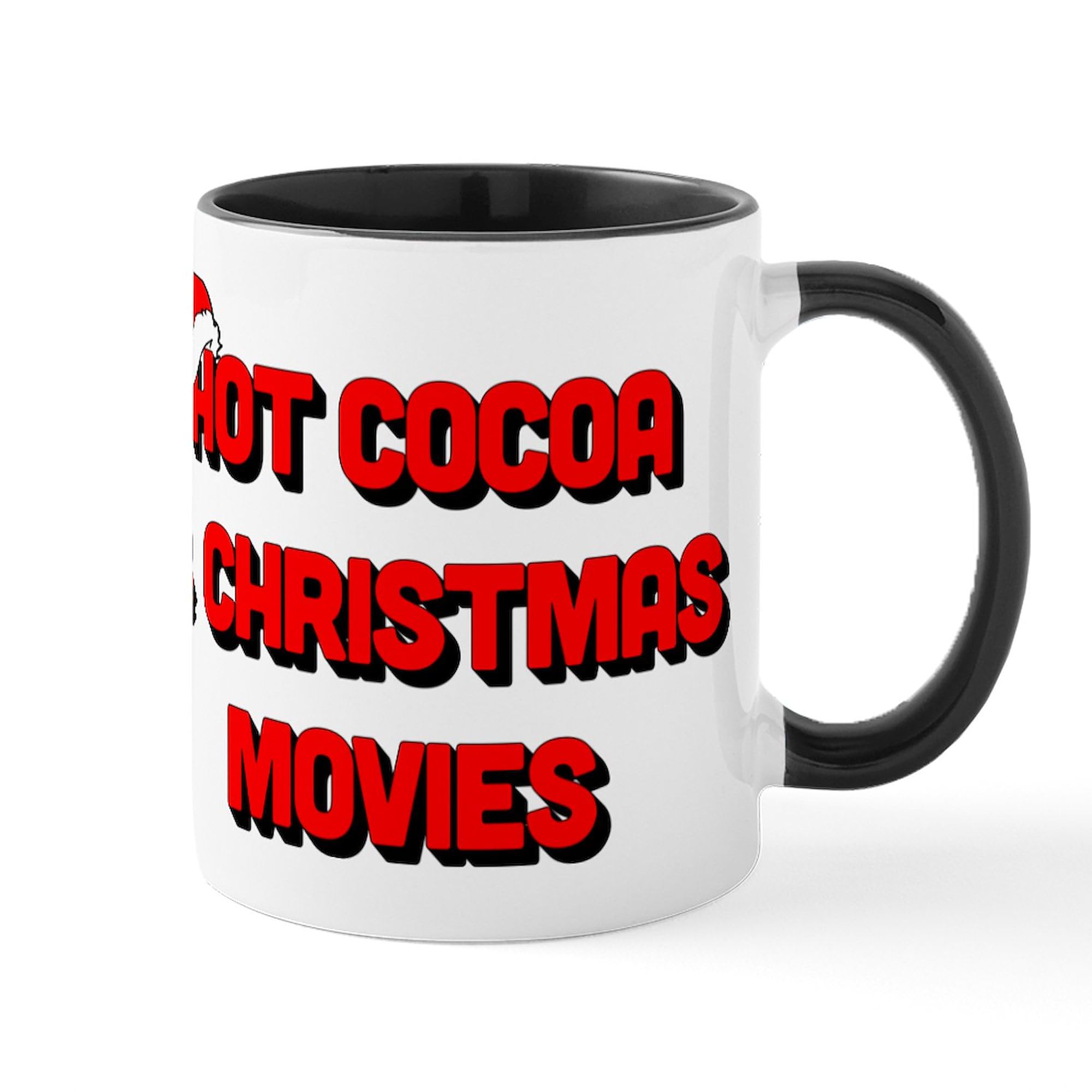 Hot Cocoa & Christmas Movies 11 oz Ceramic Coffee Mug - Holiday Gift for Cocoa Lovers & Film Fans - Perfect for Cozy Winter Nights & Christmas Movie Marathons