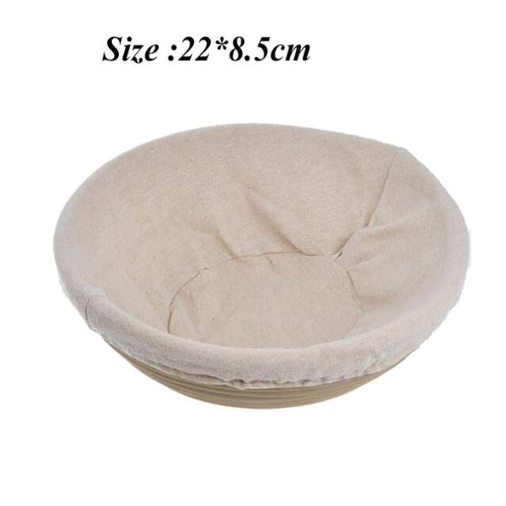 1 Pcs Round Bread Proofing Basket, Rattan Banneton Brotform for Sourdough, Fermentation Wicker Basket for Artisan Bread Making, Country Baguette Dough Proofing Basket (22 * 8.5CM) - Perfect for Home Bakers & Professional Bakeries