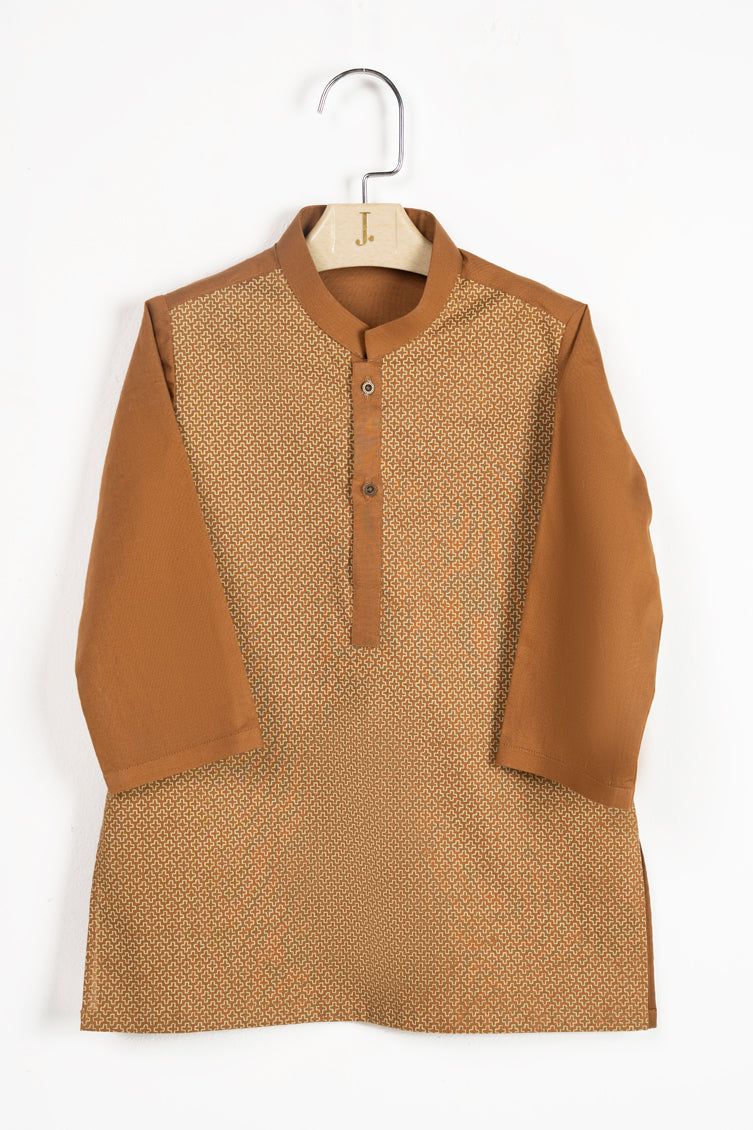 Premium Cotton Brown Shalwar Kameez by J. Junaid Jamshed - Traditional Pakistani Outfit for Men, Eid & Wedding Occasions