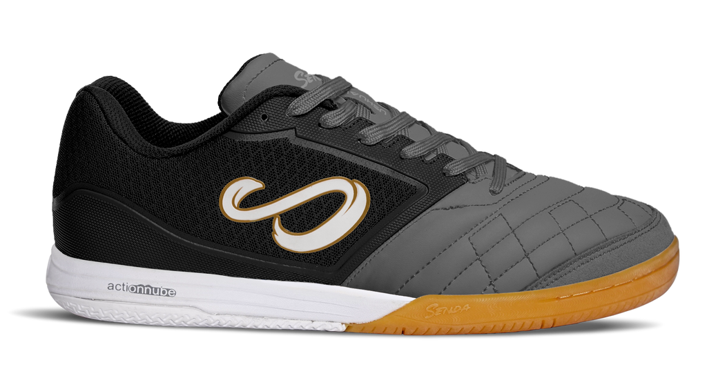 Senda Athletics USHUAIA Club 2.0 Futsal Soccer Shoes for Men - Black Indoor Football Cleats for Court & Gym Training