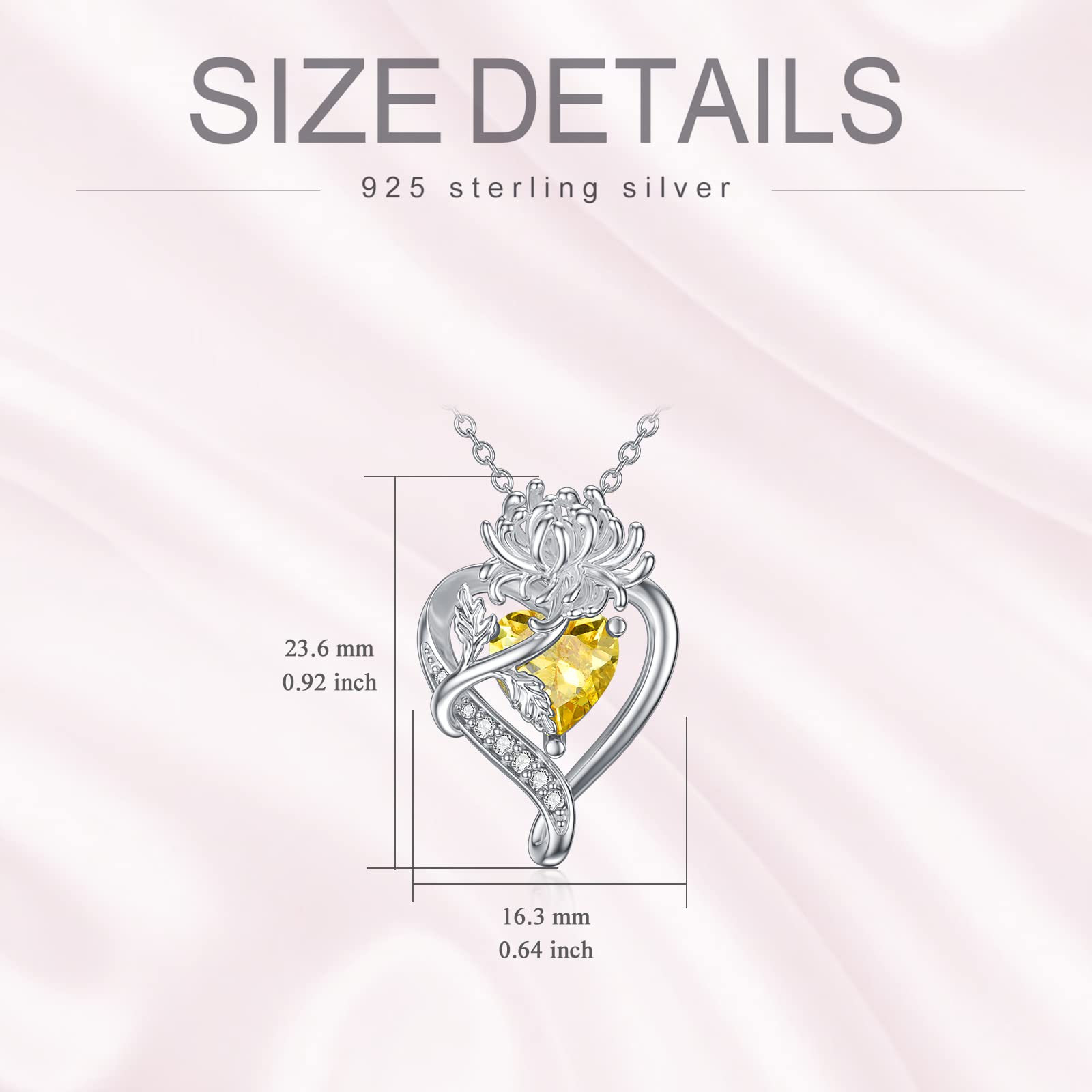 Birthstone Necklace for Women - S925 Sterling Silver Flower Pendant Jewelry, Personalized Mother's Day/Birthday Gift for Mom, Wife, Girlfriend | Perfect for Anniversary, Valentine's Day & Special Occasions