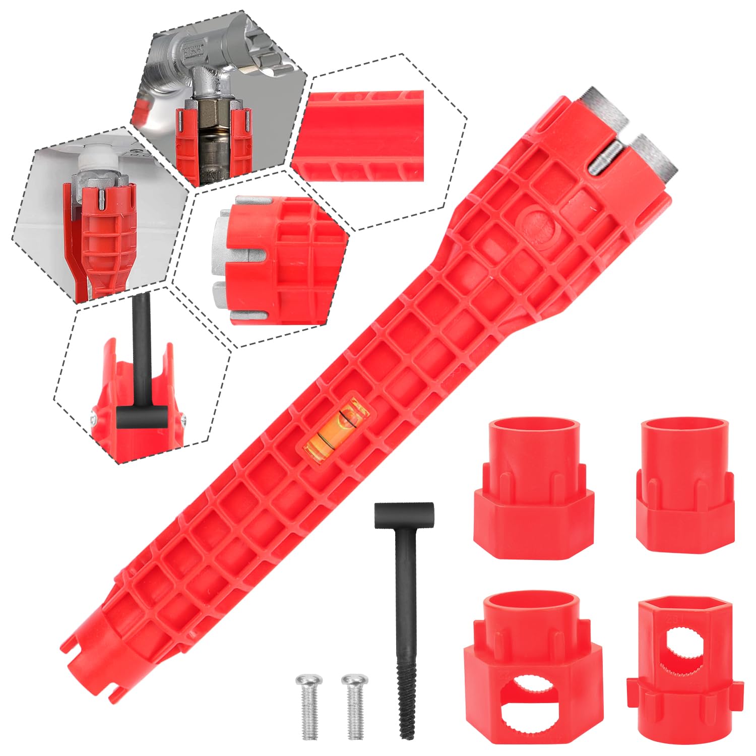 14-in-1 Multifunctional Sink Wrench Tool for Toilet, Bathroom & Kitchen Plumbing - Faucet Installer, Pipe Repair Kit - Perfect for DIY Home Improvement & Professional Plumbing Projects