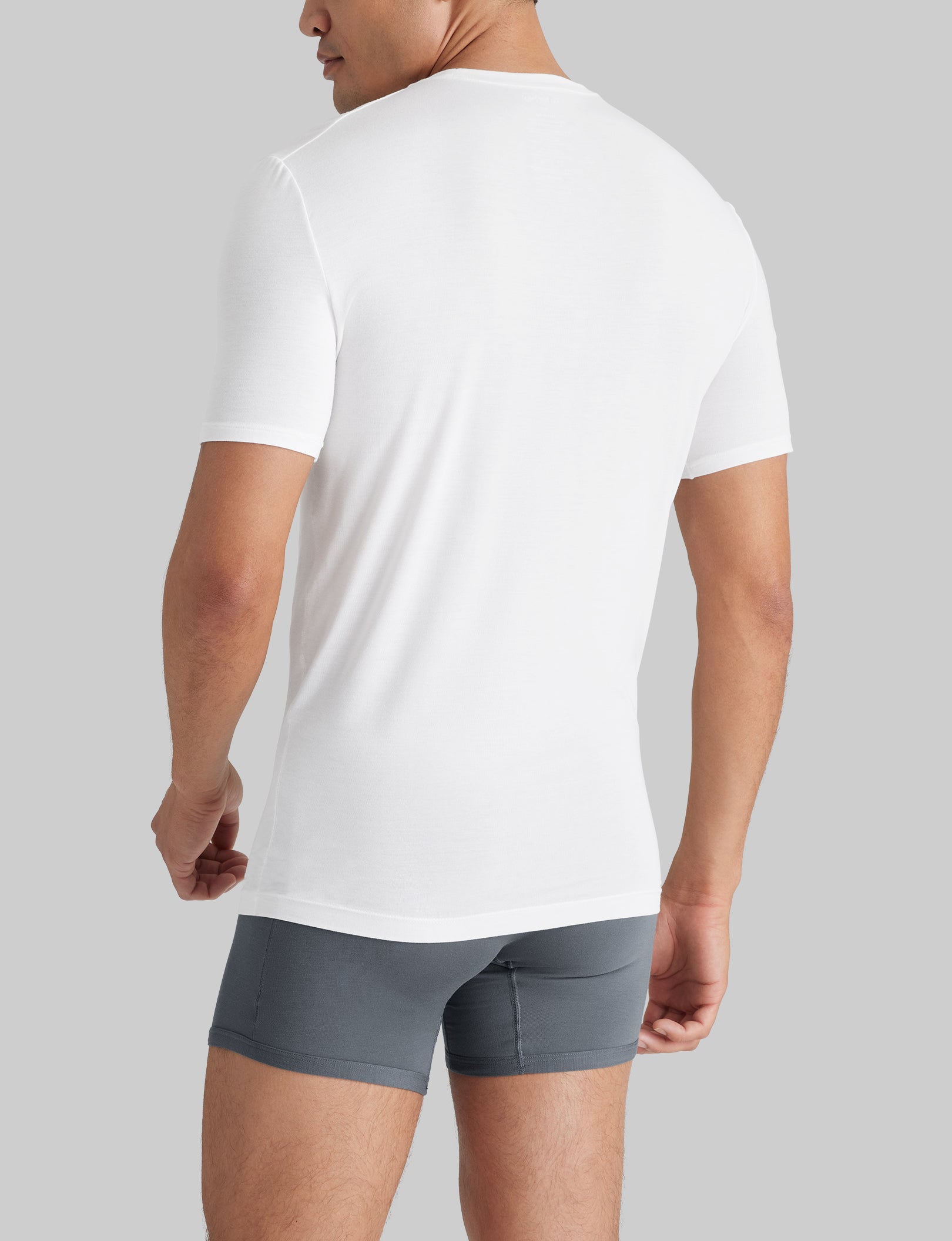 Second Skin Crew Neck Stay Tucked Undershirt for Men - Seamless Comfort Fit Base Layer Shirt for Work, Gym & Everyday Wear