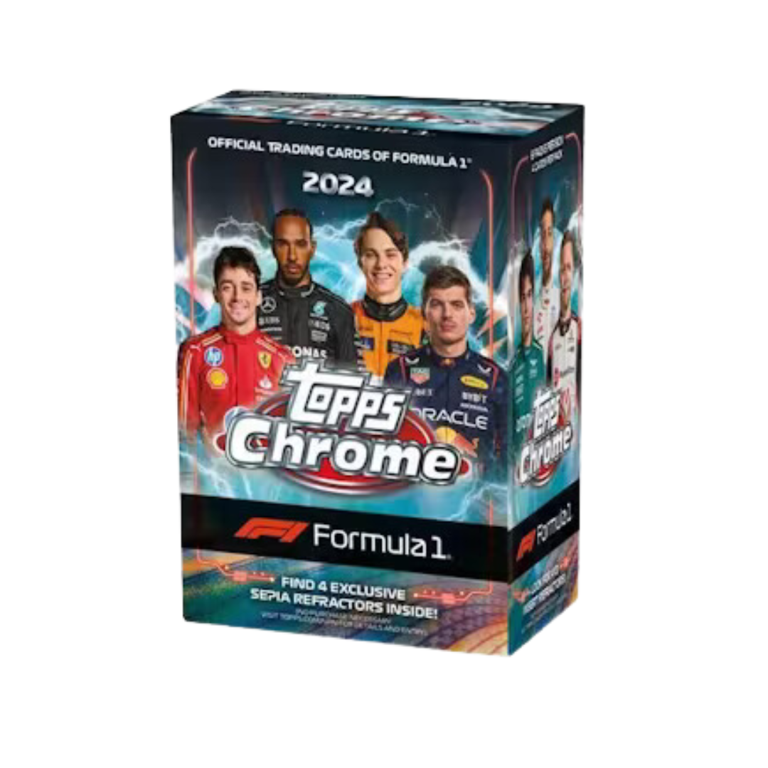 2024 Topps Chrome F1 Formula 1 Blaster Box - 24 Trading Cards with Exclusive Inserts - Perfect for F1 Fans & Collectors - Great Gift for Racing Enthusiasts & Card Collectors