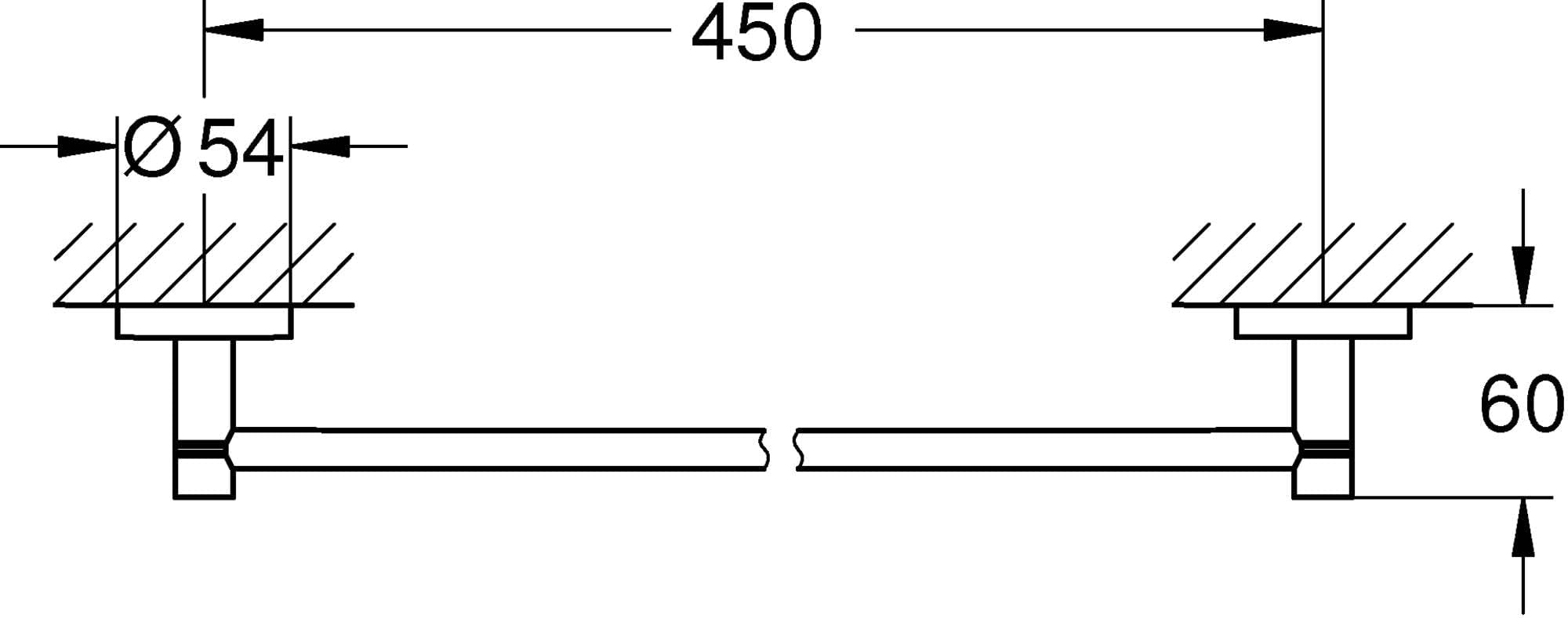 GROWE 40688A01 Essentials Towel Bar - Modern Hard Graphite Finish Bathroom Accessory for Stylish & Functional Home Decor - Perfect for Bathrooms, Kitchens & Laundry Rooms
