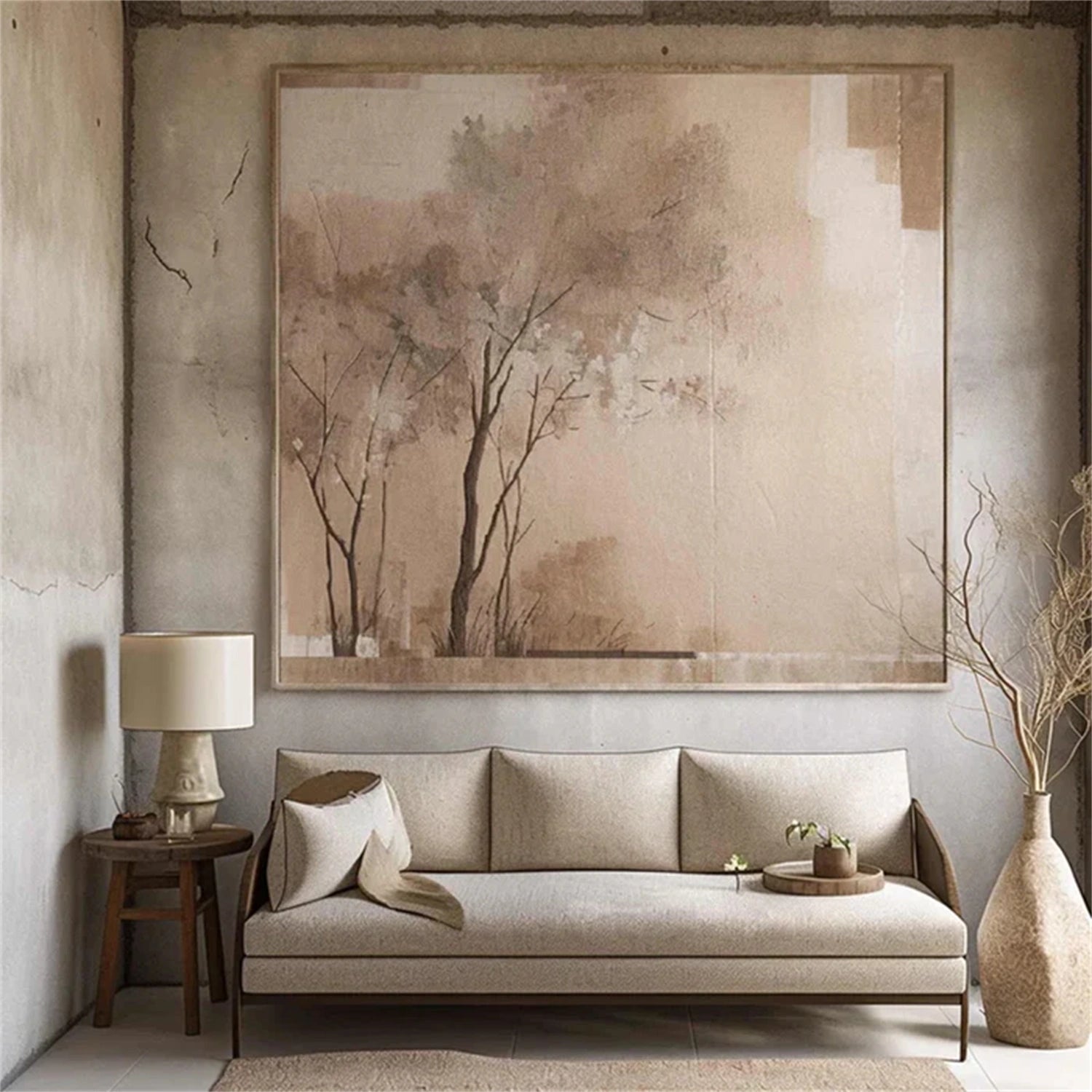 Flower and Tree Painting #FT157 - Handmade Canvas Art for Home Decor, Living Room, Bedroom & Office Wall Art