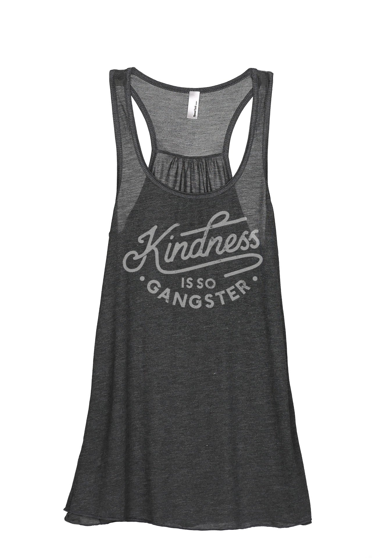 Kindness is So Gangster Women's Sleeveless Flowy Racerback Tank Top - Soft Breathable Summer Casual Tee for Yoga, Beach & Everyday Wear