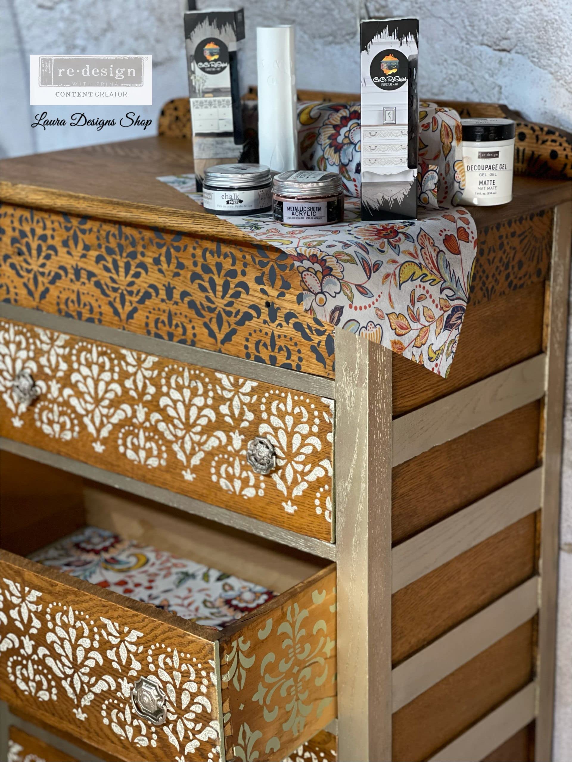 Prima Marketing Inc. Iron Gate Redesign Chalk Paste - Decorative Paint for DIY Furniture, Home Decor & Craft Projects - Perfect for Chalkboard Signs, Cabinets & Distressed Finishes