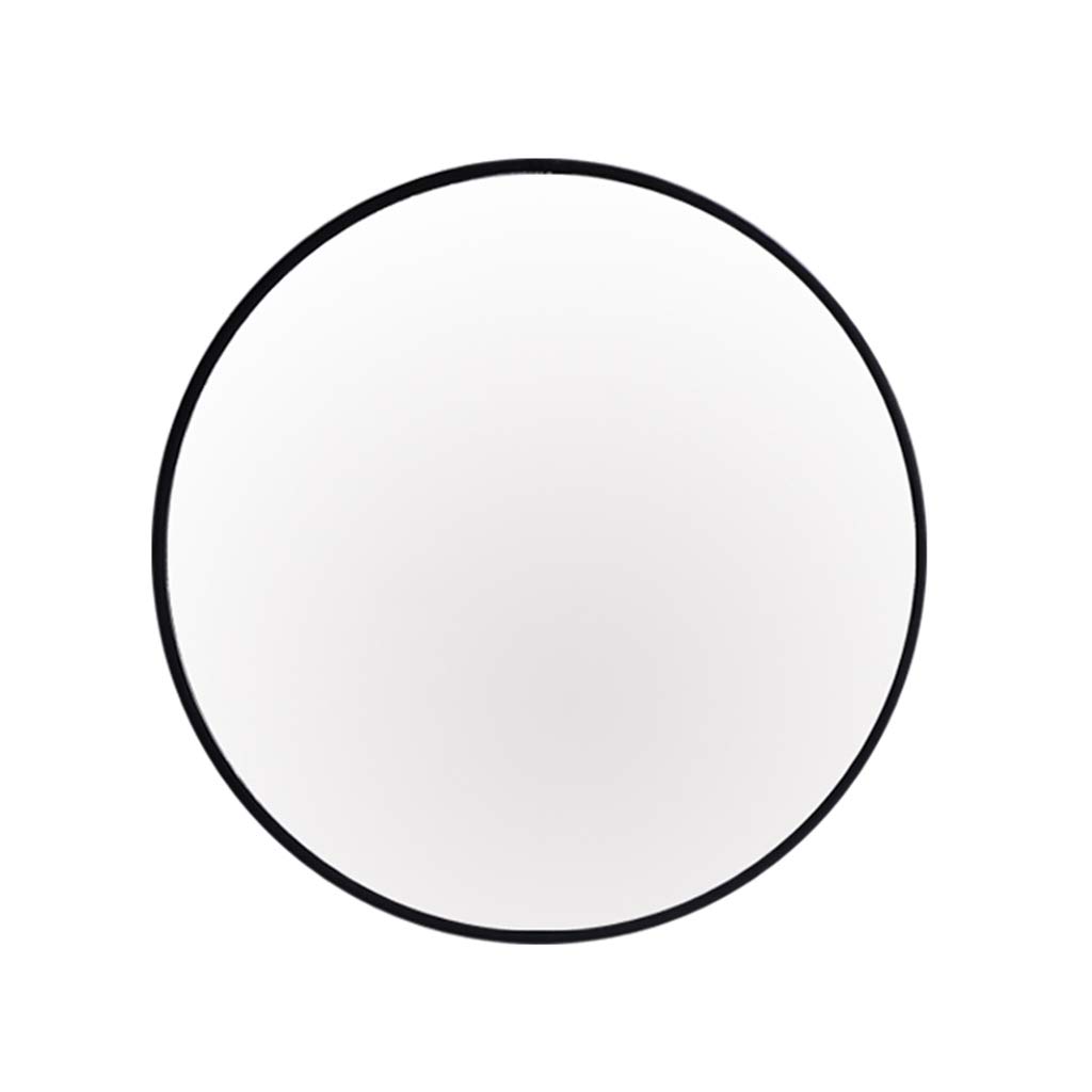 Nordic Style Round Wall Mirror - 50CM Black Iron Art Hanging Mirror for Bathroom, Dressing Room, Jewelry Shop & Clothing Store - Rustproof HD Makeup & Decorative Mirror for Home & Commercial Use
