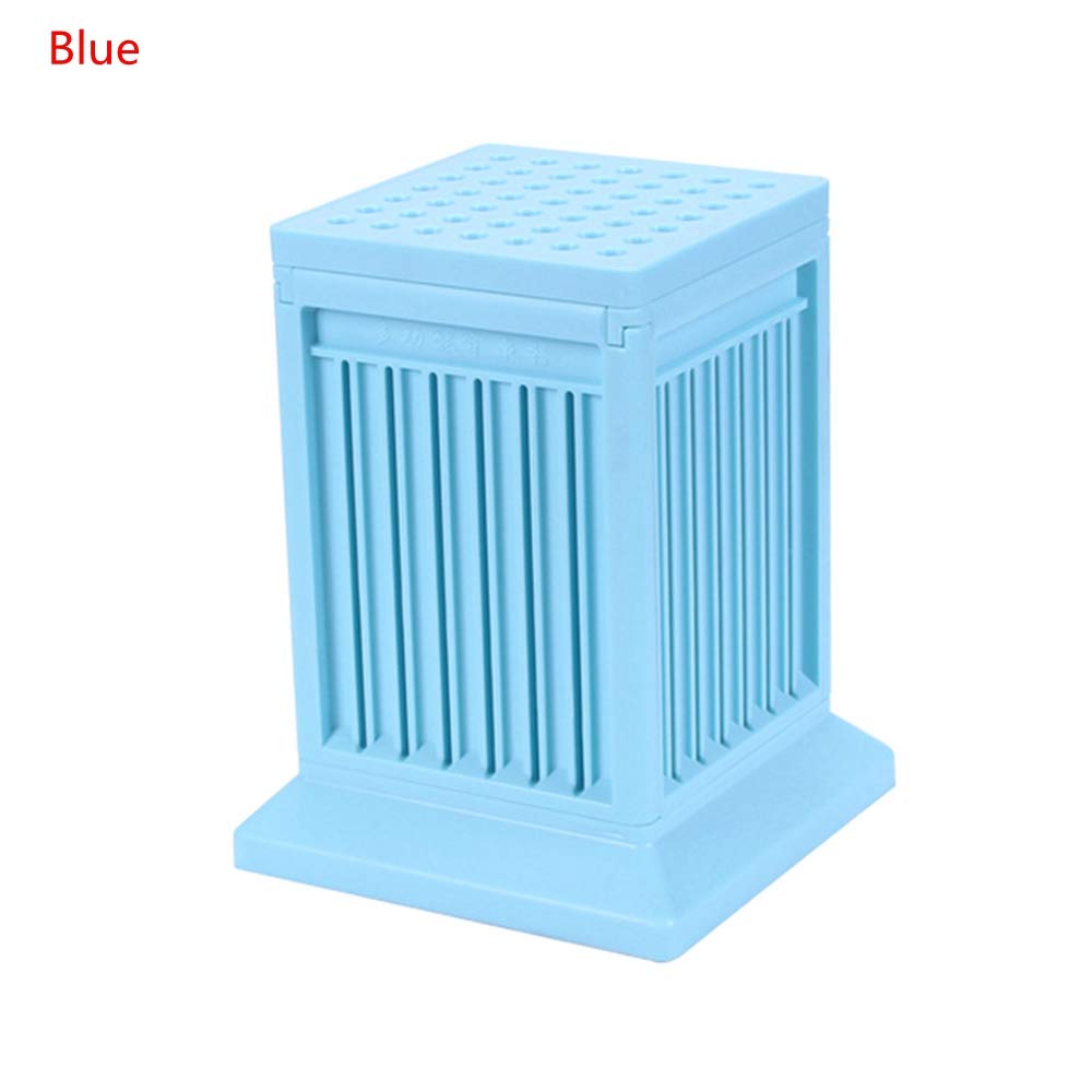 49-Hole Meat Skewer Kebab Maker Box - Quick BBQ Skewer Tool for Chicken, Beef & Vegetables - Durable Kitchen Accessory for Grilling, Camping & Outdoor Cooking (Blue)