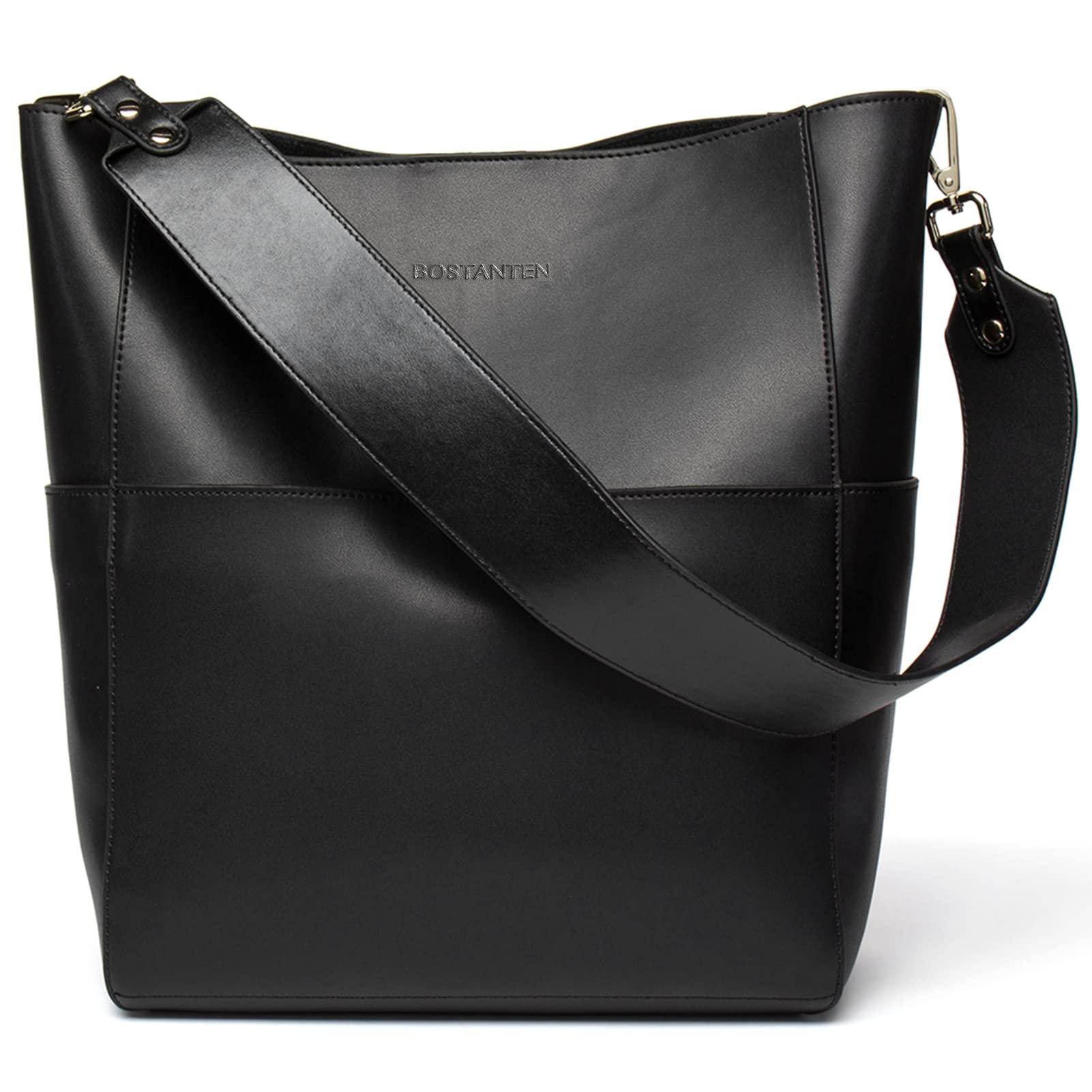 BOSTANTEN Women's Genuine Leather Designer Handbags - Stylish Tote Purse & Shoulder Bucket Bag for Work, Travel & Everyday Use | Fashionable Women's Accessories