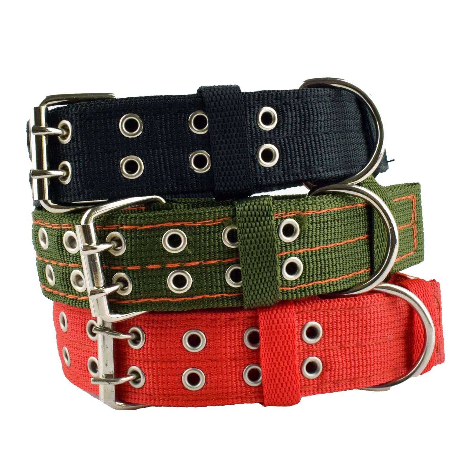 Heavy Duty Adjustable Dog Collar - 2 Inch Wide Military Grade Nylon Collar for Large Dogs with Metal Buckle & D-Ring | X-Large Black | Perfect for Training, Walking & Outdoor Adventures
