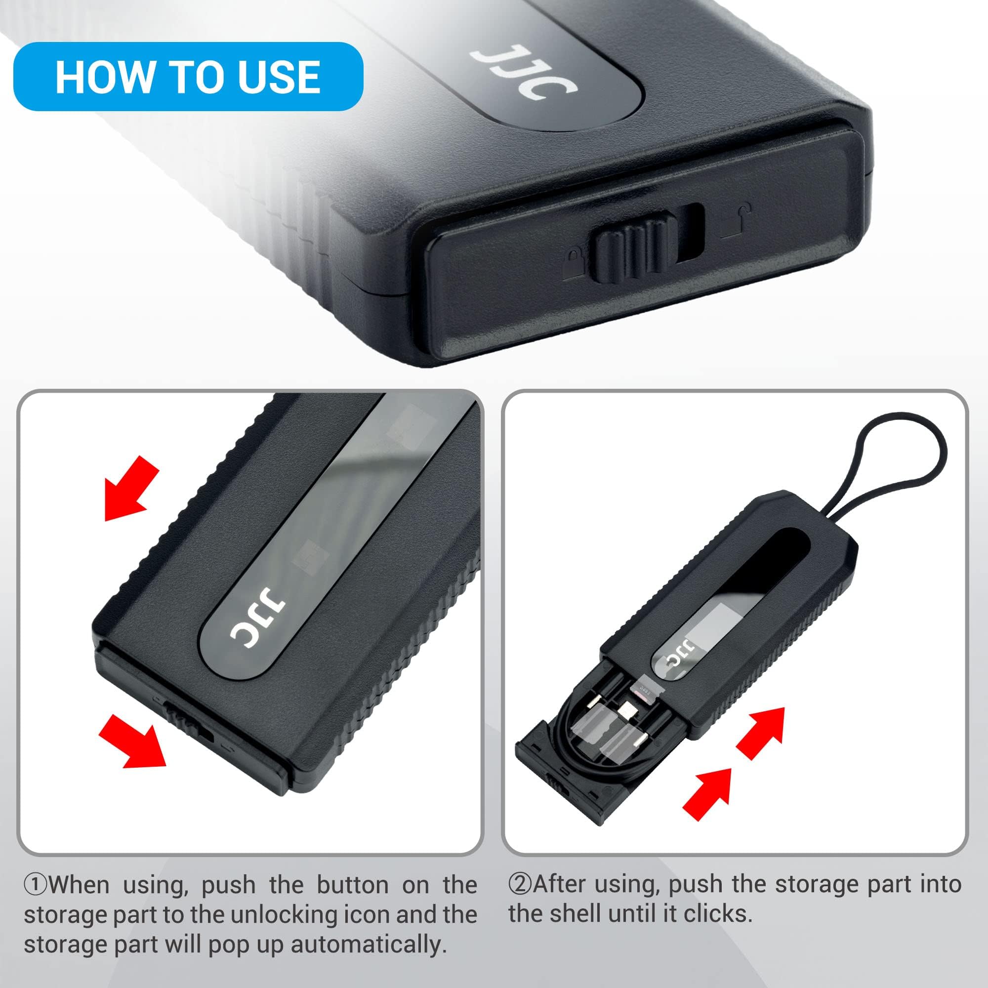JJC Type-C Charging Cable with OTG Adapters - for Travel & Outdoor Use
