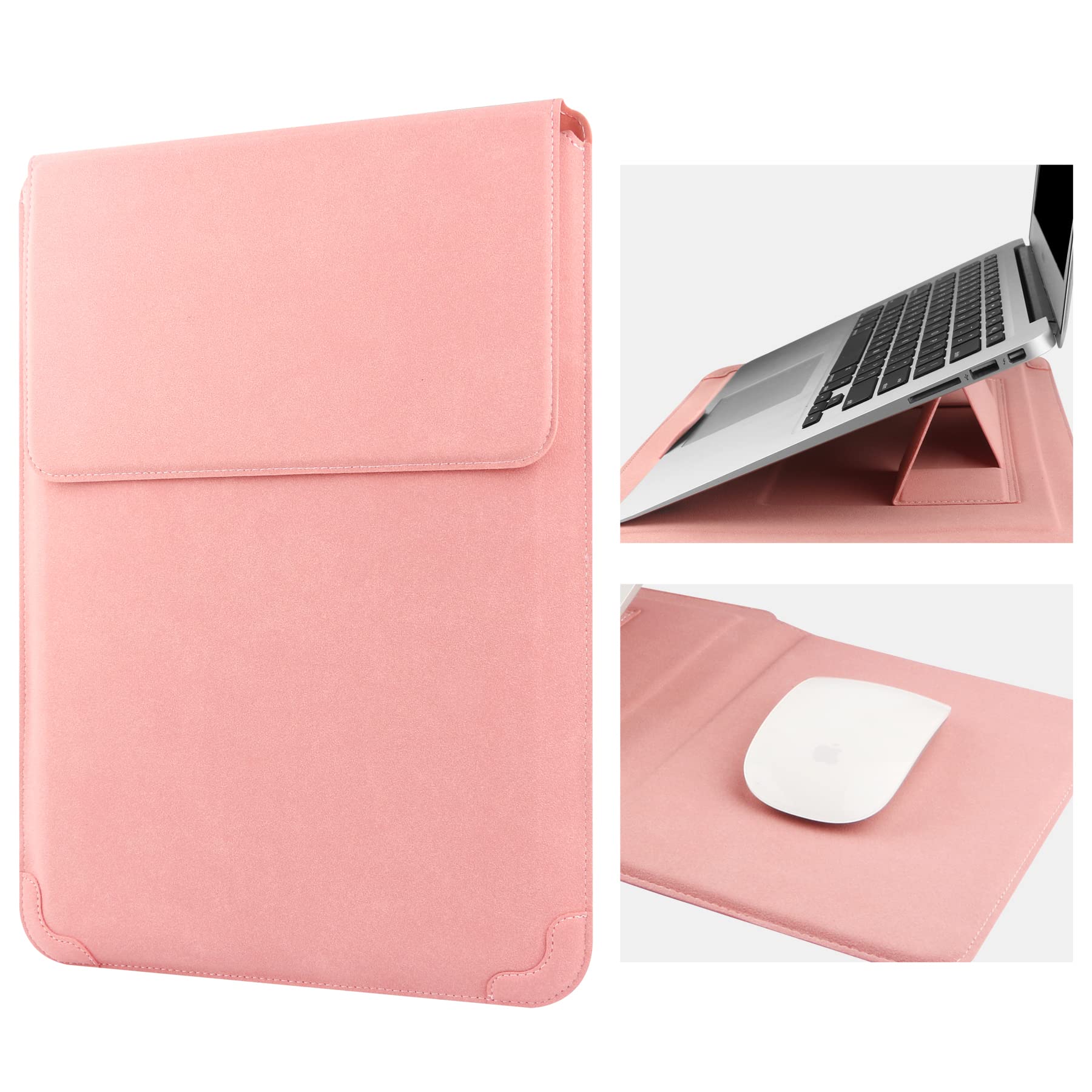 Premium 15-16 Inch Leather Laptop Sleeve Case for MacBook Pro 16 2021/2019, ASUS Vivobook 15, HUAWEI MateBook D15, HP 15.6