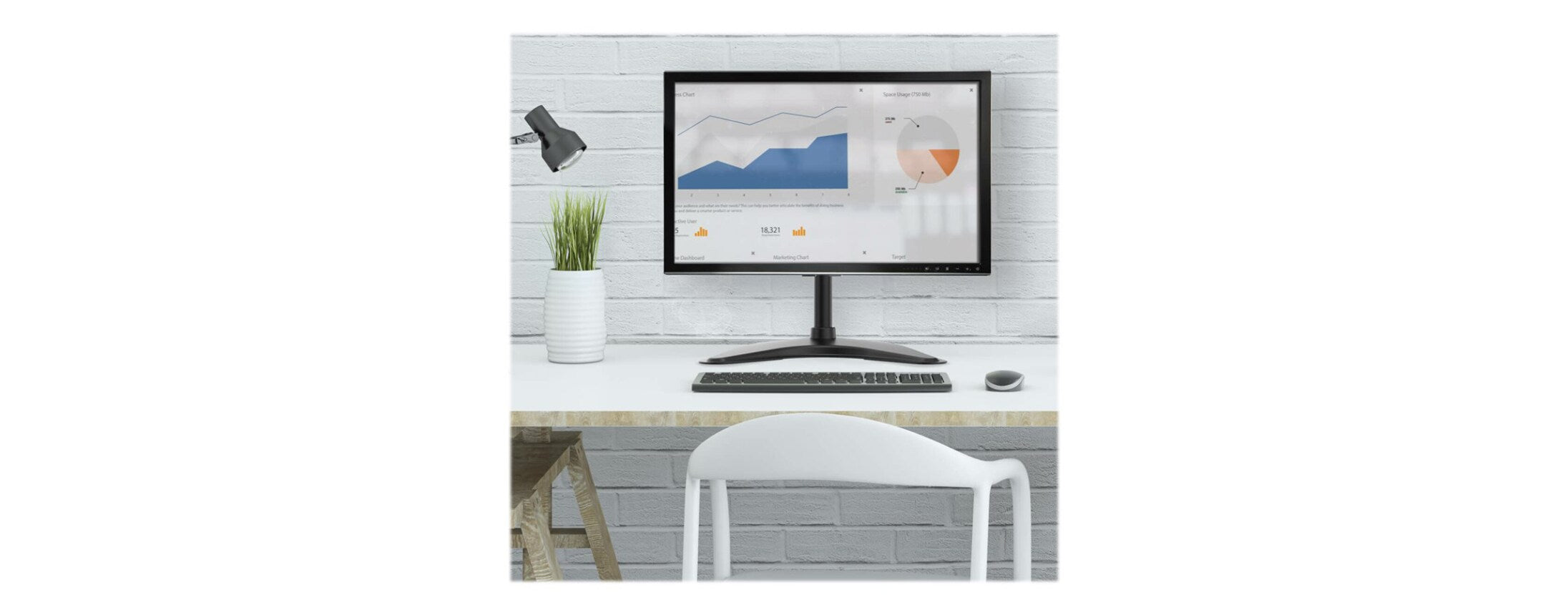 Heavy Duty Adjustable TV Desk Mount Stand for 10-27 Inch Monitors with VESA 75-100mm, Free Standing Monitor Arm Holds up to 19.8lbs - Perfect for Home Office, Gaming & Workspace Setup