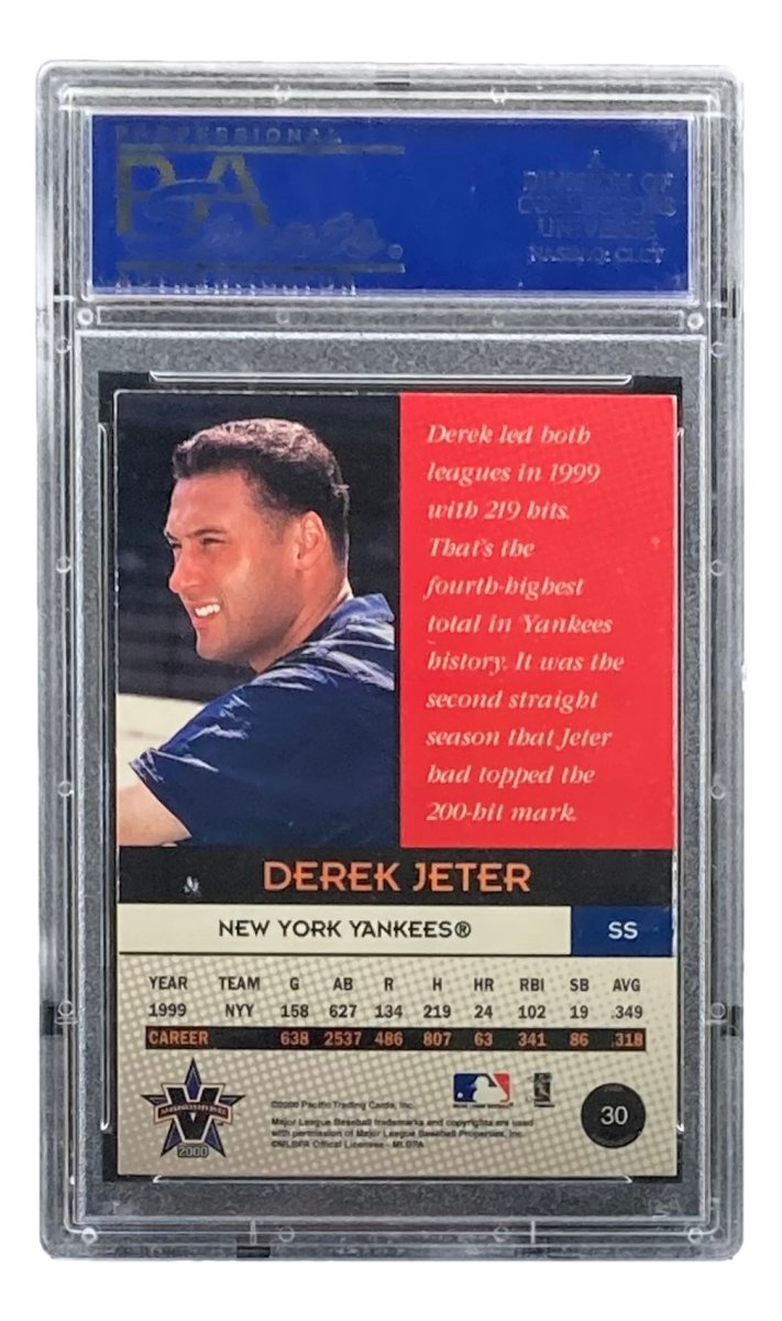 Derek Jeter New York Yankees 2000 Pacific Vanguard #30 Baseball Card PSA 9 Mint - Collectible Sports Memorabilia for Fans & Investors, Perfect for Display or Portfolio Diversification