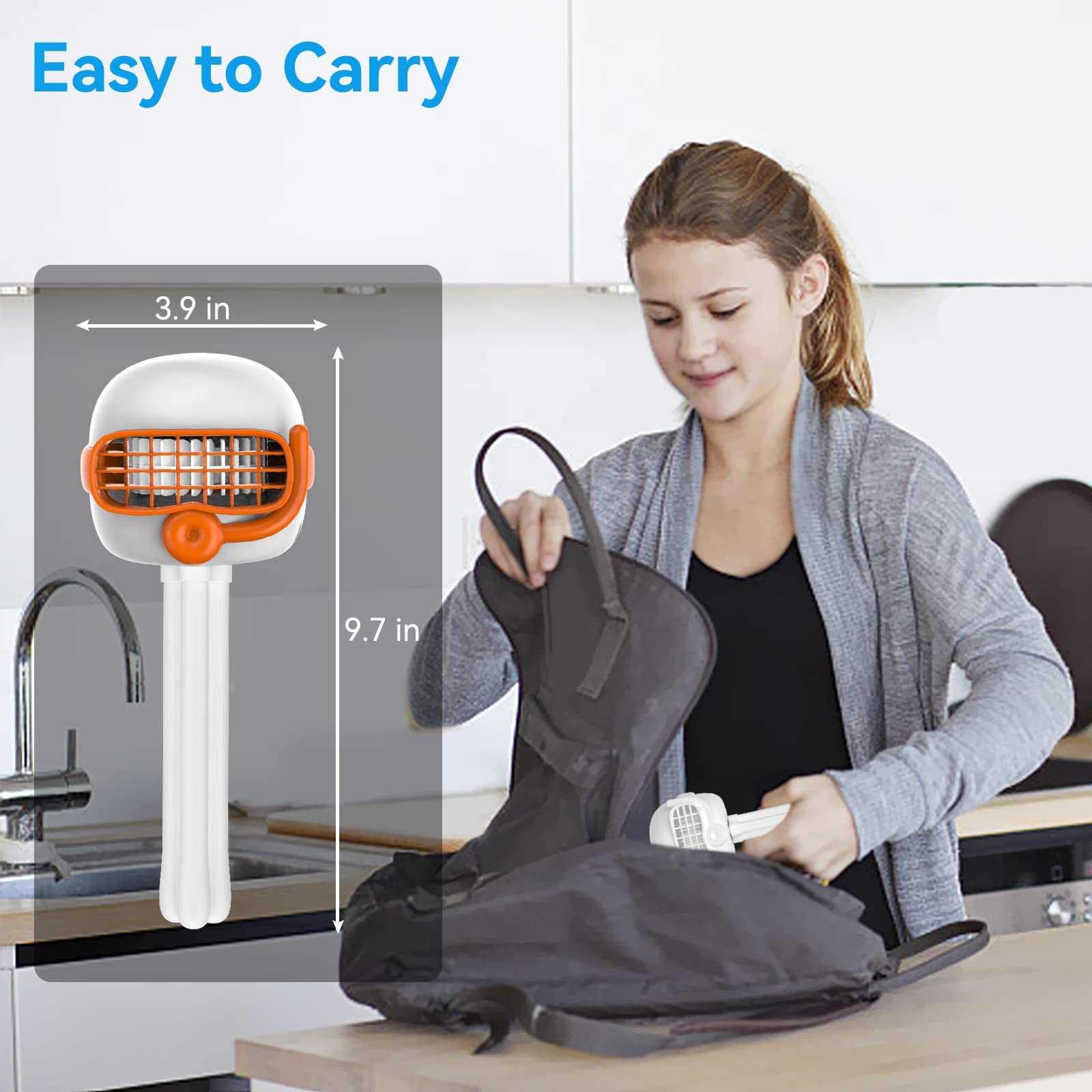 Cadrim Battery Operated Clip-On Stroller Fan for Baby - 3 Speed Adjustable Portable Fan with Flexible Tripod, Handheld Personal Cooling Fan for Car Seat, Crib, Camping, Treadmill & Outdoor Activities - Perfect for Strollers, Baby Carriers and Nursery Rooms