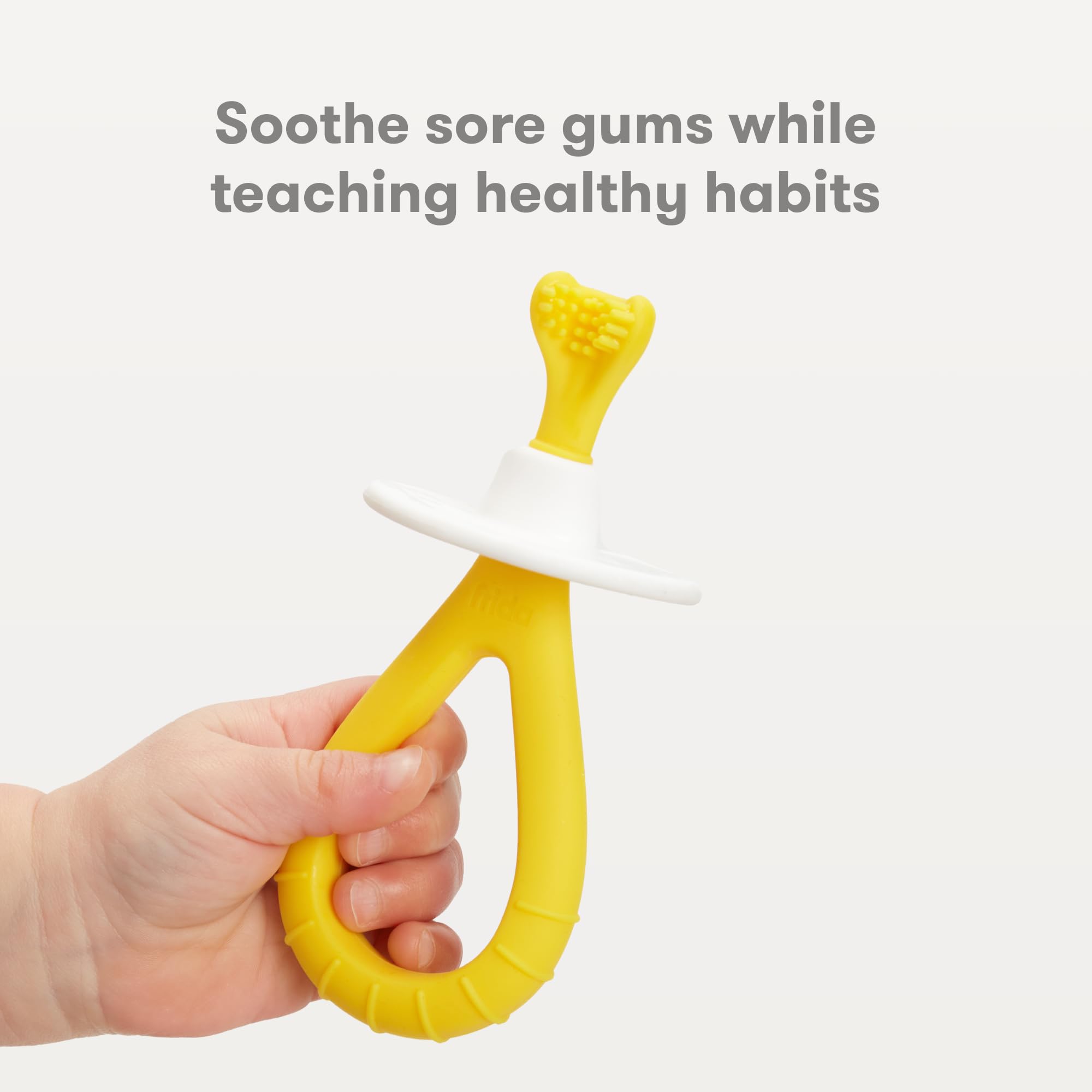 Frida Baby Soft Silicone Finger Toothbrush for Infants & Toddlers 3M+ | Gentle Teething Training Brush | Easter Basket Stuffer & Baby Shower Gift | Perfect for First Teeth Cleaning & Oral Care