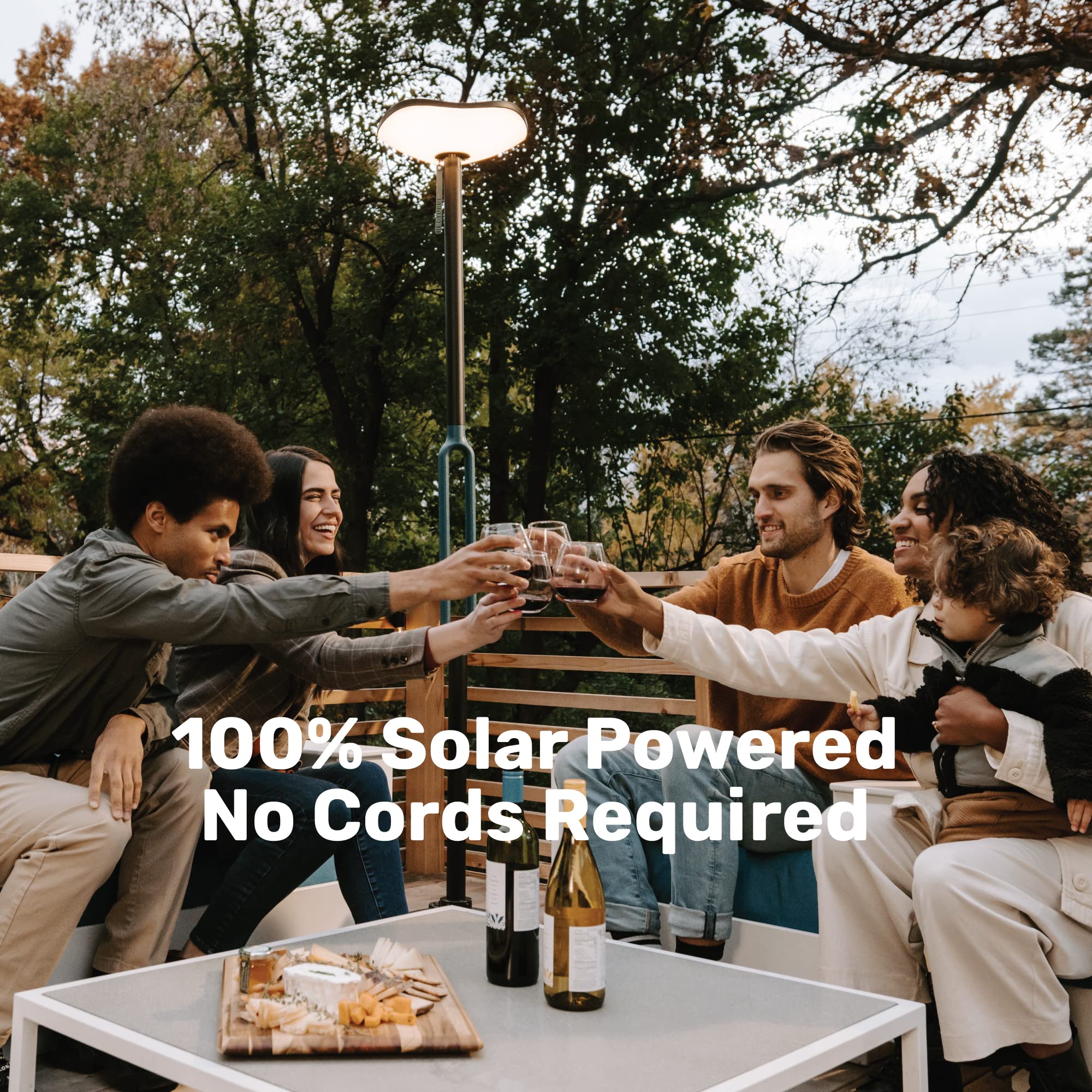 Nocturne Outdoor Solar Floor Lamp with Bluetooth Speaker - 100% Solar Powered, Weatherproof for Patio, Deck & Garden - Firefly 2.0 (Light + Sound Combo) | Perfect for Backyard Parties, Poolside Relaxation & Nighttime Ambiance