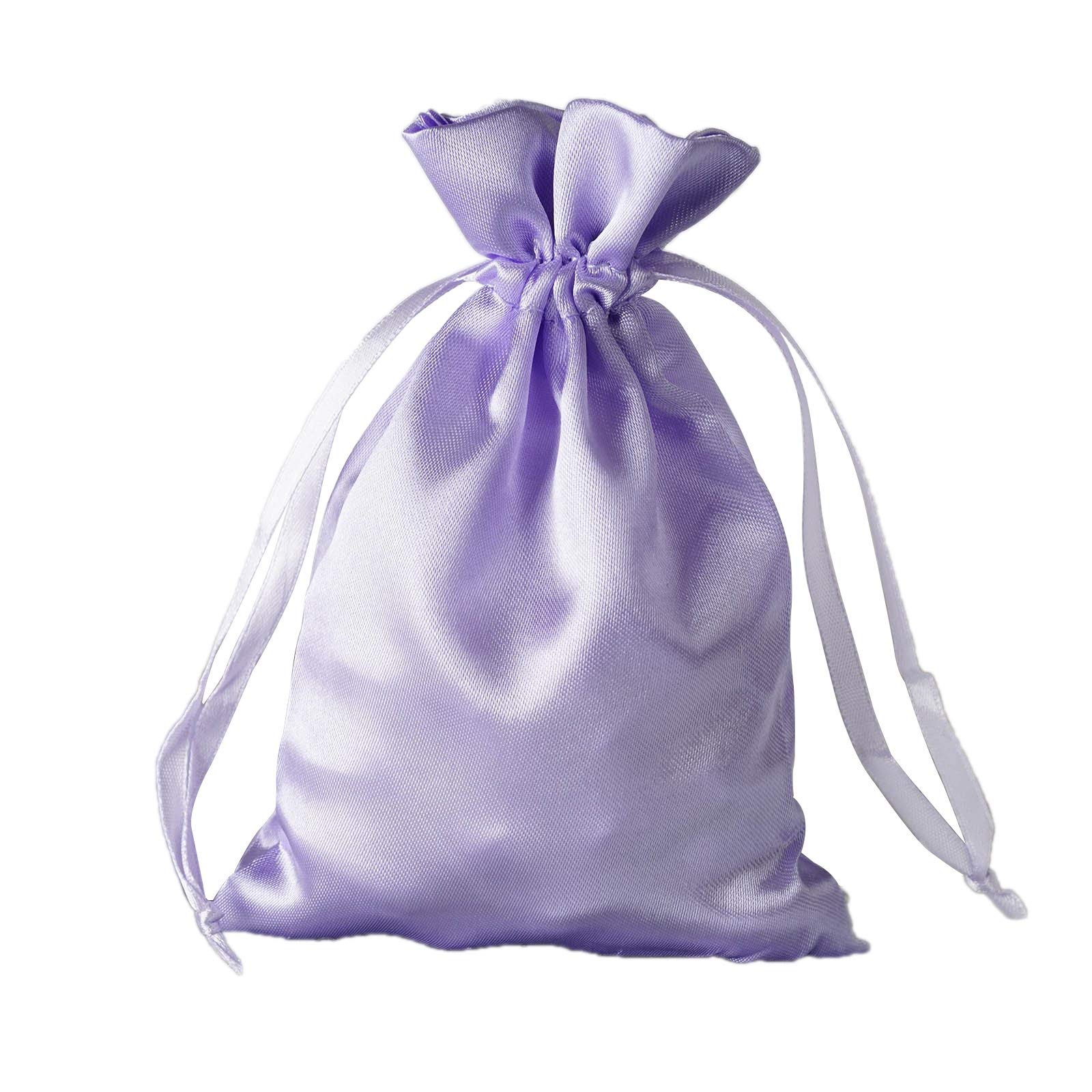 60 Pcs 4x6 Inch Lavender Satin Drawstring Bags - Wedding Favors, Jewelry Pouches, Candy Gift Bags for Party, Baby Shower & Bridesmaid Gifts