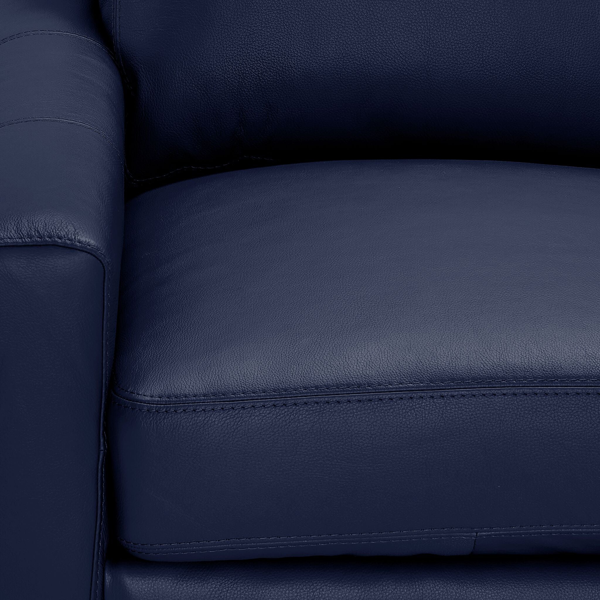 Premium Navy Blue Chito Leather Sofa and Loveseat Set for Living Room - Modern 3-Piece Sectional Furniture with Comfortable Cushions | Perfect for Home Theater, Family Gatherings & Cozy Relaxation