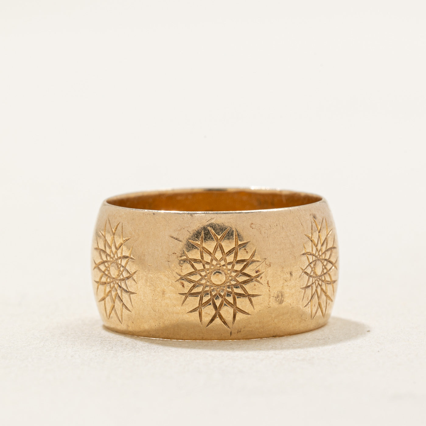 10K Yellow Gold Cigar Band Ring - 9.95mm Wide Size 6.75 - Perfect for Men's Wedding Bands, Anniversary Gifts & Luxury Jewelry Collection