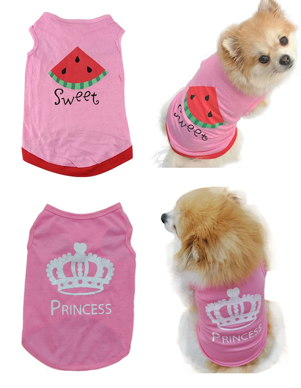 Cute Printed Pet Shirts - Sleeveless Summer Tops for Dogs & Cats | Comfortable Pet Apparel for Outdoor Walks & Playtime