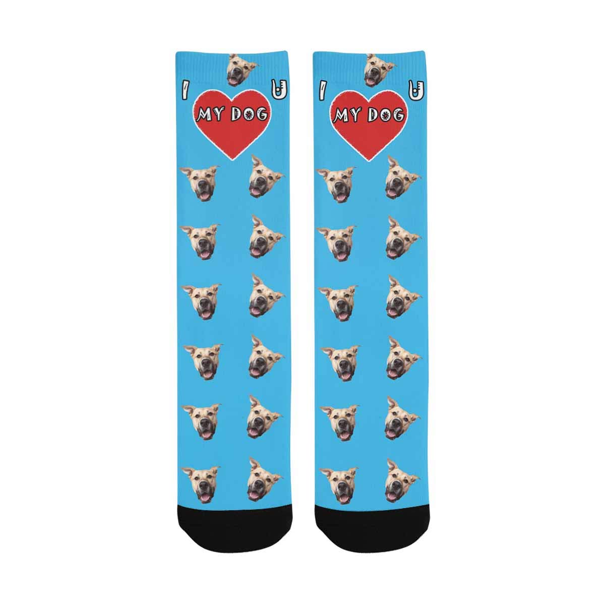 Custom Photo Socks - Personalized with Your Image | Blue Dog Paw Design | Unisex Gift for Birthdays, Anniversaries & Special Occasions