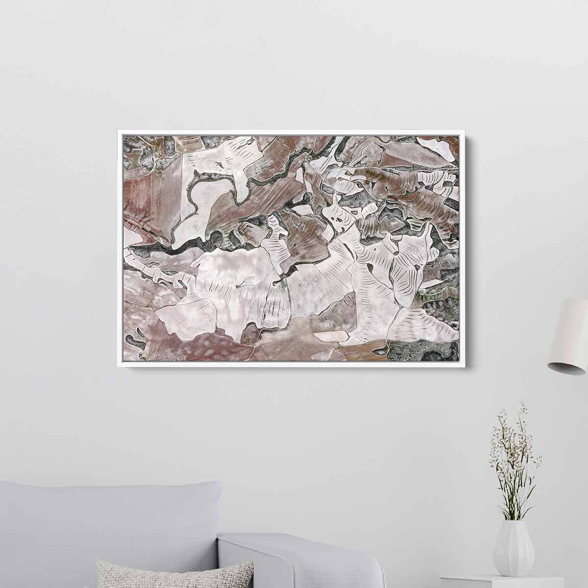 Modern Brown Abstract Wall Art Canvas Print - 36x24 Inches Framed Home Decor for Living Room, Bedroom & Office