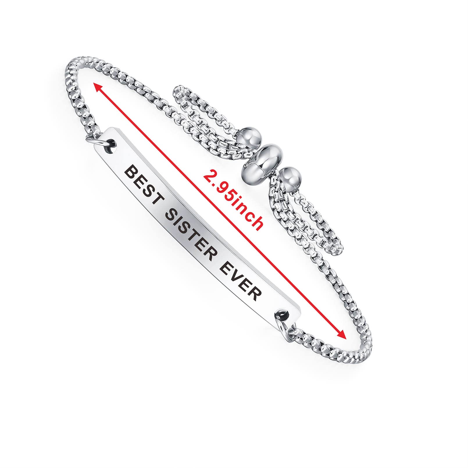 Best Sister Ever Gifts - Personalized Sister Bracelets for Women | Unique Christmas & Birthday Jewelry for Sister | Fashionable Sister Present for Special Occasions & Daily Wear