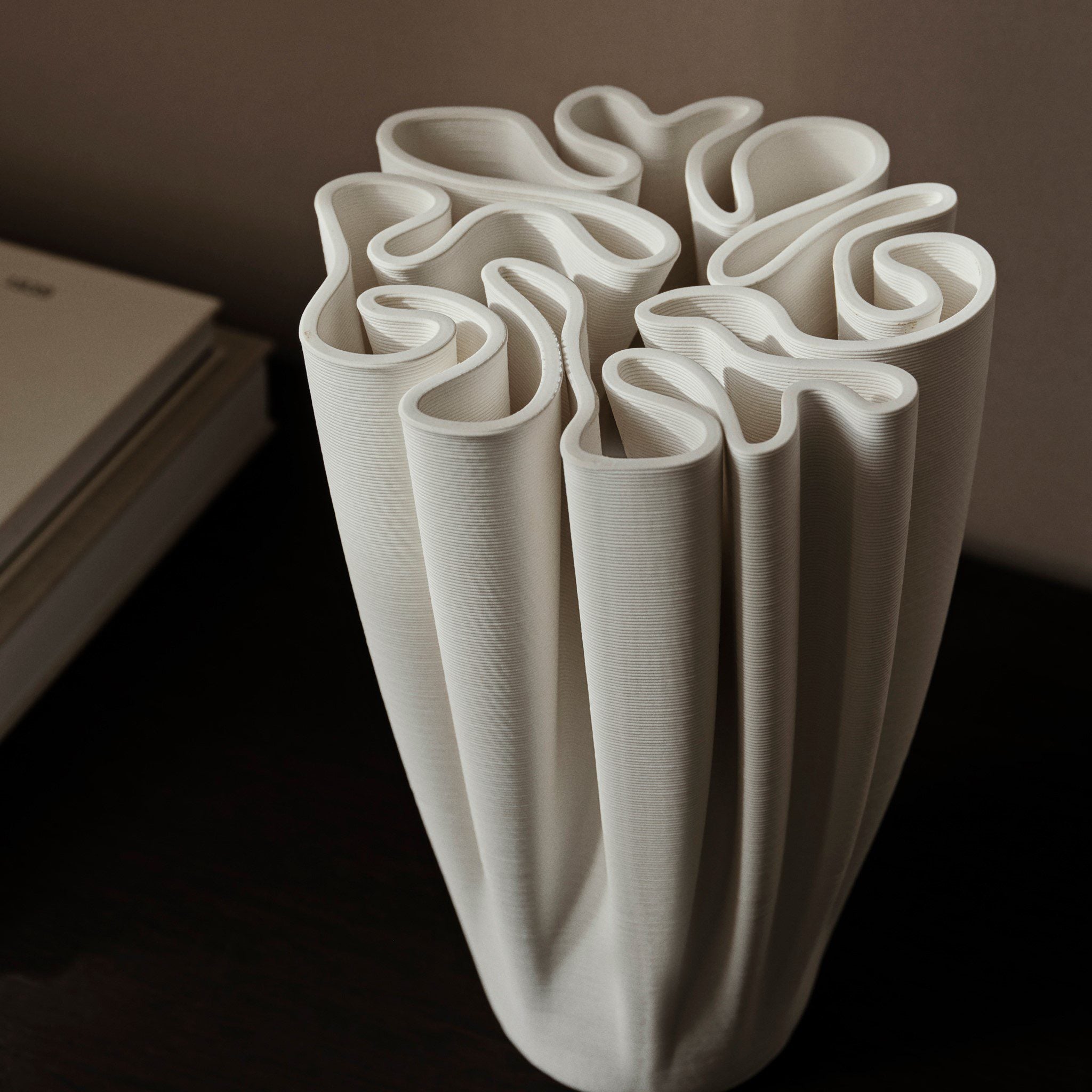 FERM LIVING Dedali Vase - Modern Ceramic Home Decor for Living Room, Bedroom, Office - Minimalist Off White Table Centerpiece for Flowers & Interior Design