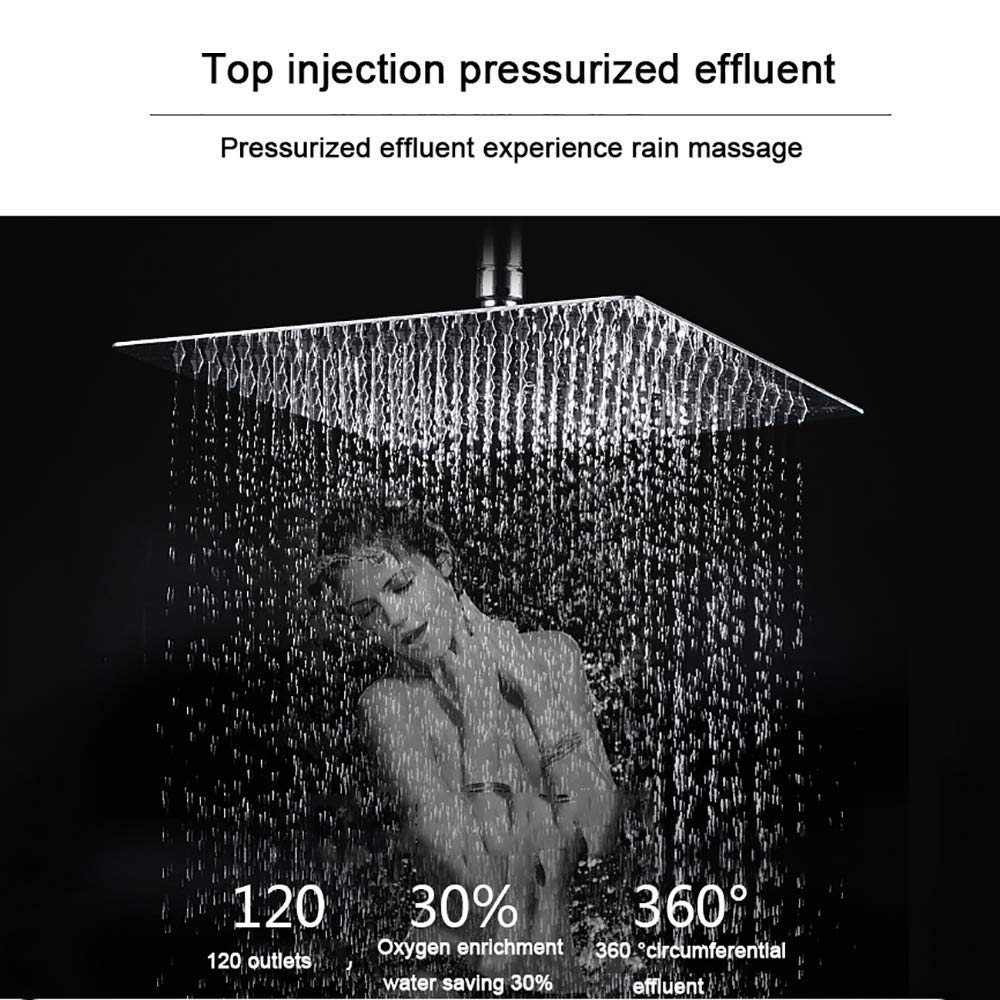 Premium Square Rainfall Shower Head System - Ultra Thin Bathroom Shower Set with Rain Mixer Combo for Luxurious Spa-Like Experience - Perfect for Modern Bathrooms and Relaxing Showers