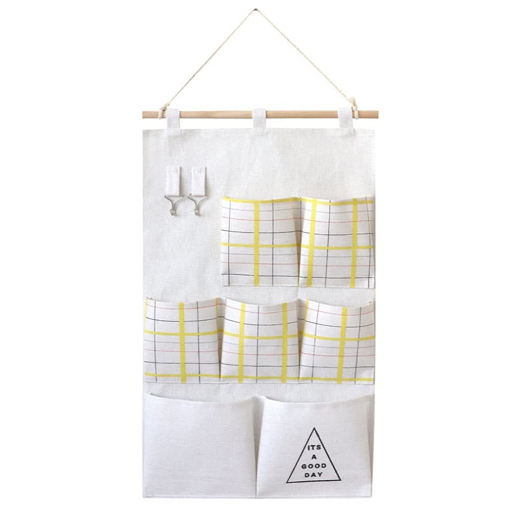 Waterproof Hanging Storage Organizer - Cotton Linen Door Organizer for Underwear, Socks & Sundries (19.5x58.5cm) - Perfect for Closet, Bathroom & Dorm Organization
