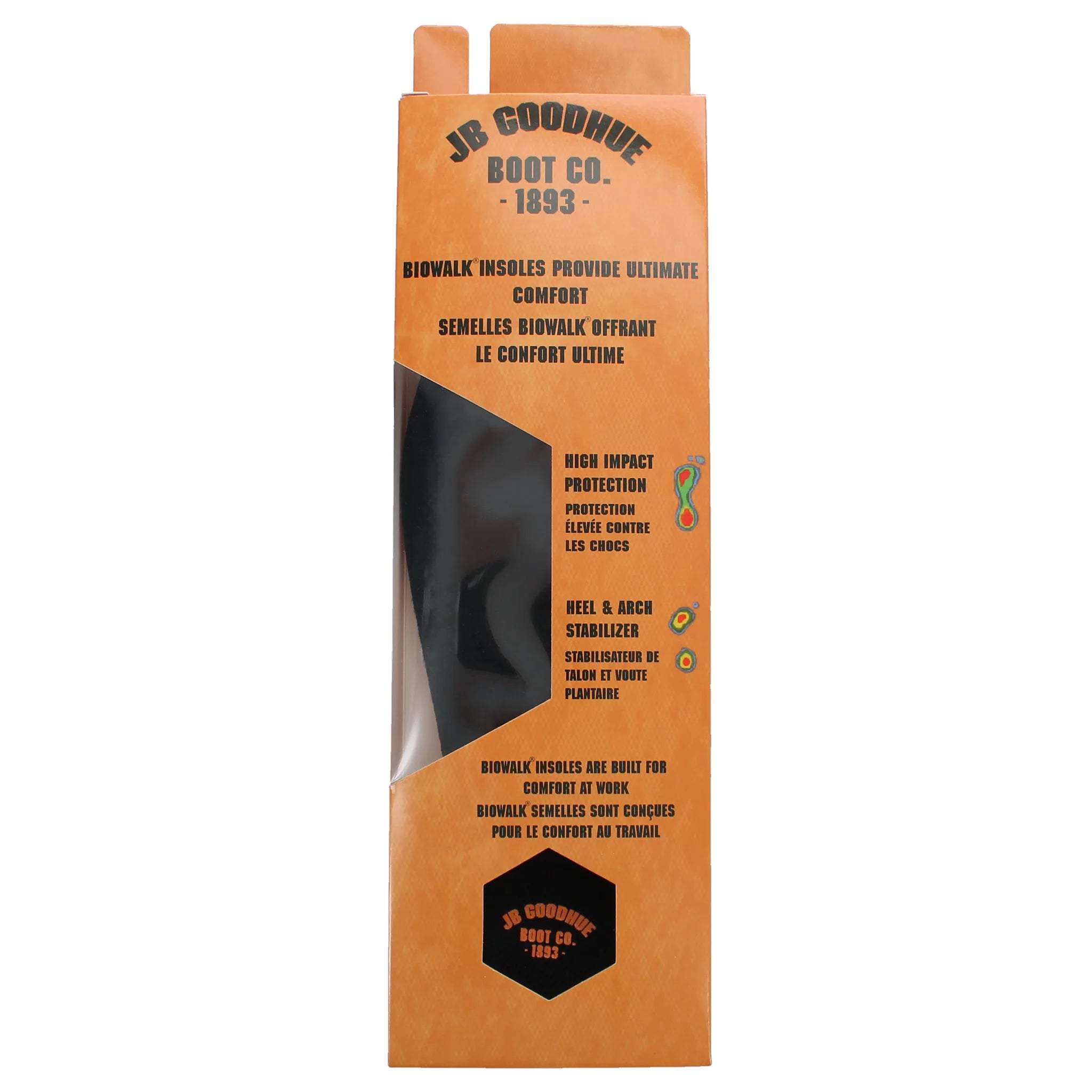 JB Goodhue Biowalk Insoles 40201 - Premium Arch Support Orthotic Inserts for Men & Women - Pain Relief for Plantar Fasciitis, Flat Feet & Heel Spurs - Comfortable Shoe Insoles for Walking, Running & Work